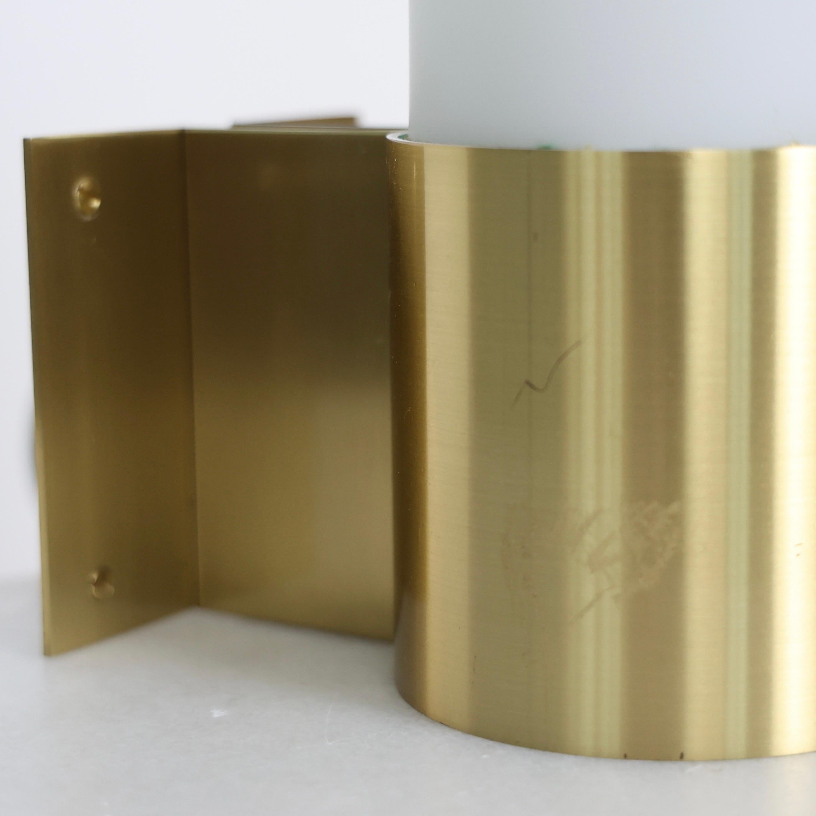 Danish Brass and Opaline Sconces by Jørgen Bo for Fog & Morup, 1960s, Denmark For Sale 4
