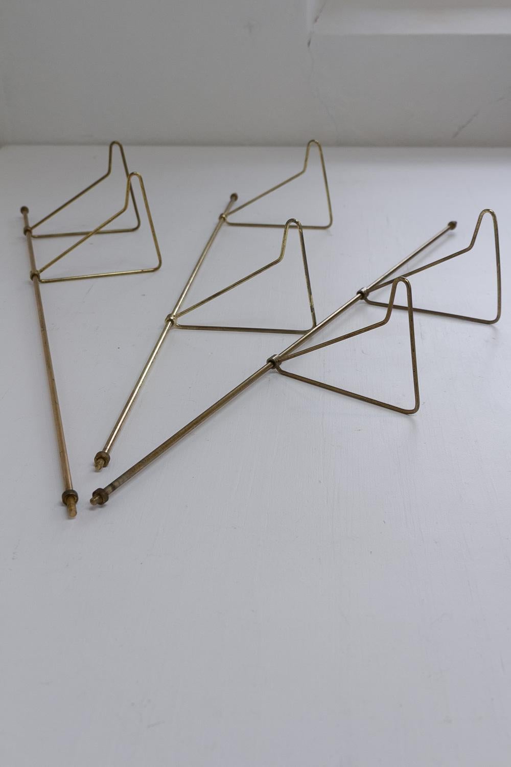 Mid-Century Modern Danish Brass Bookends Royal by Poul Cadovius for Cado, 1960s. Set of 3. For Sale
