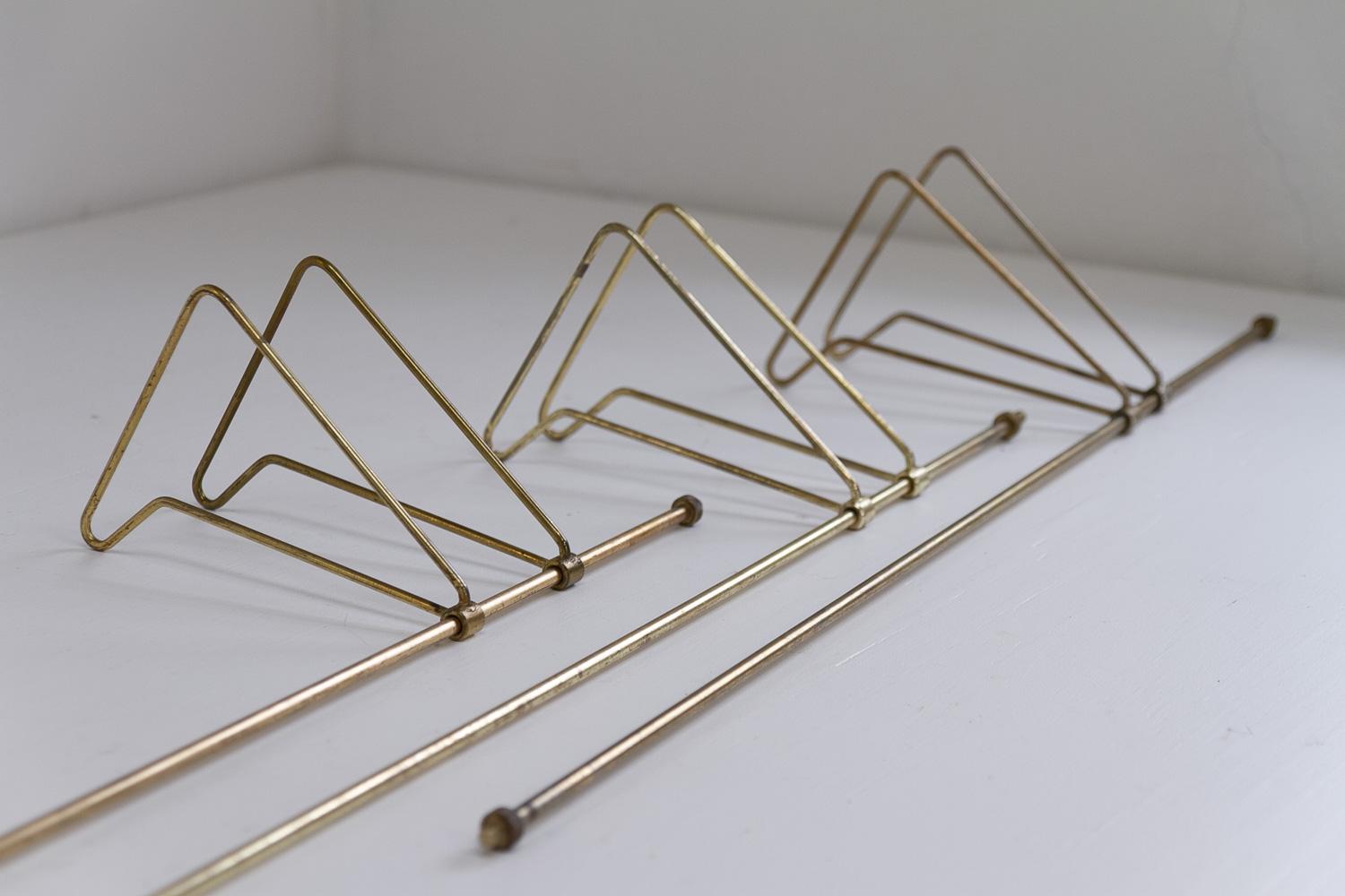Danish Brass Bookends Royal by Poul Cadovius for Cado, 1960s. Set of 3. For Sale 4