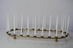 Rare Mid century dansk design brass candelabra candleholder ring for 24 candles