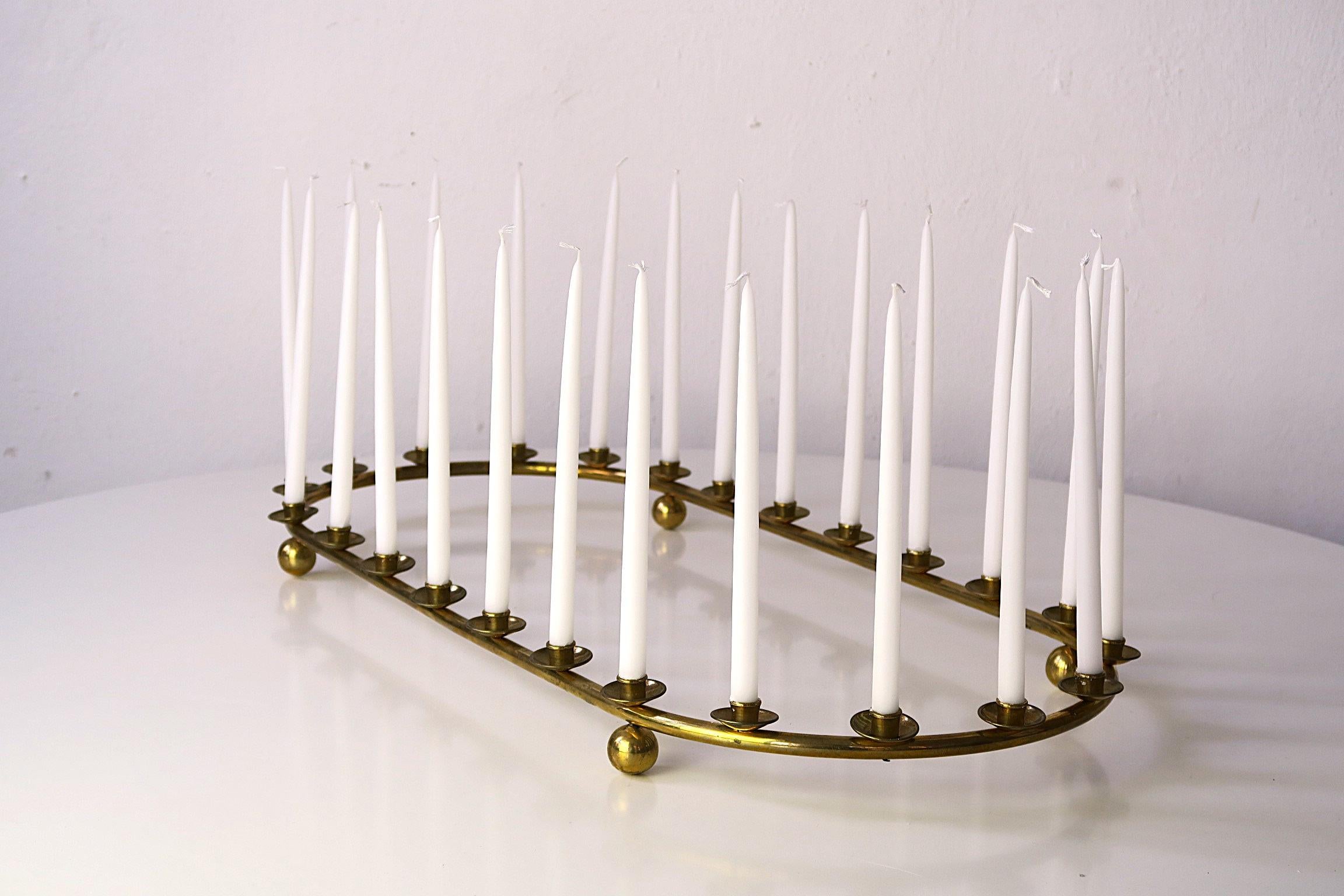 Danish brass candelabra for 24 candles (Messing) im Angebot