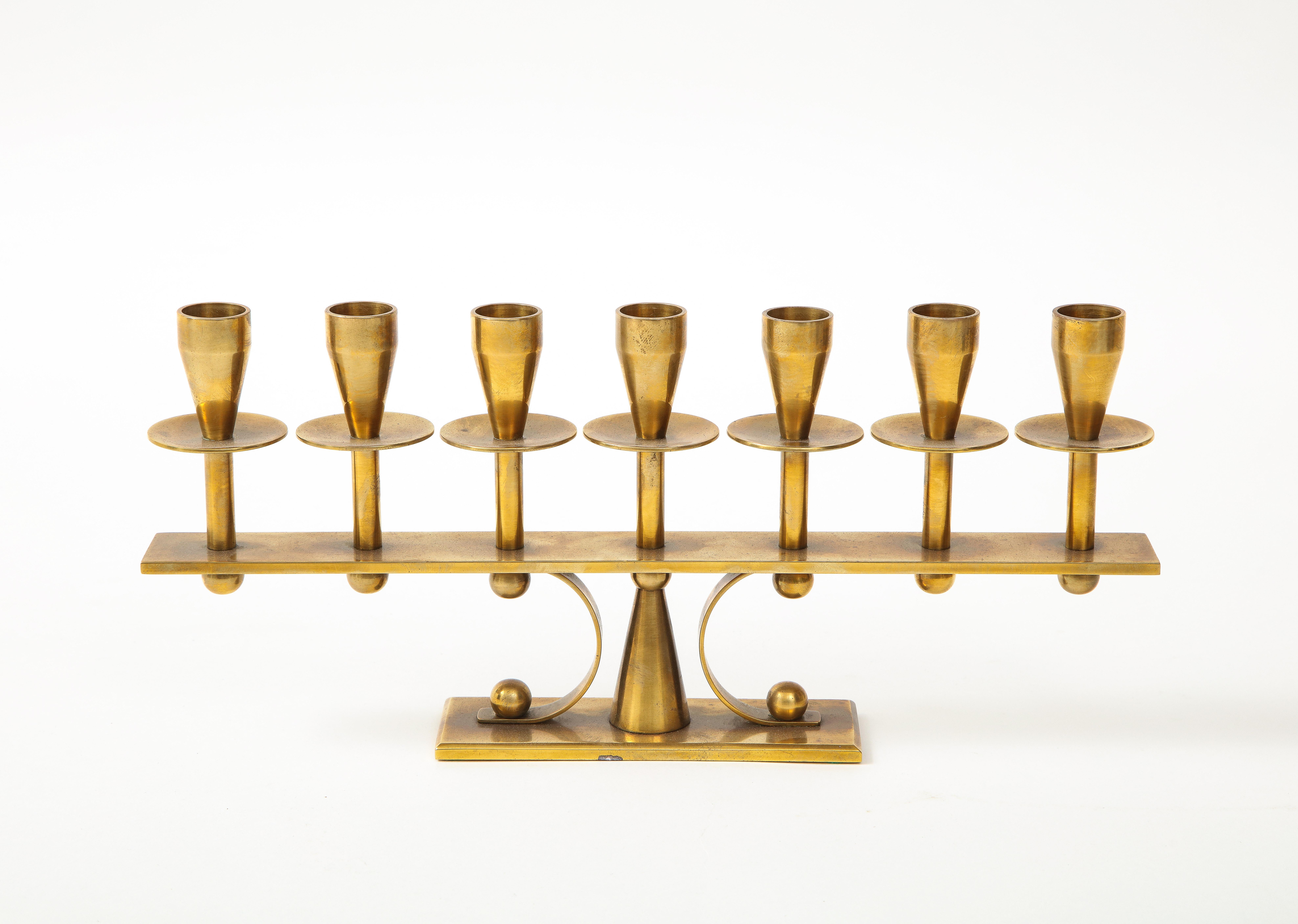 Danish Brass Candelabra For Sale 1