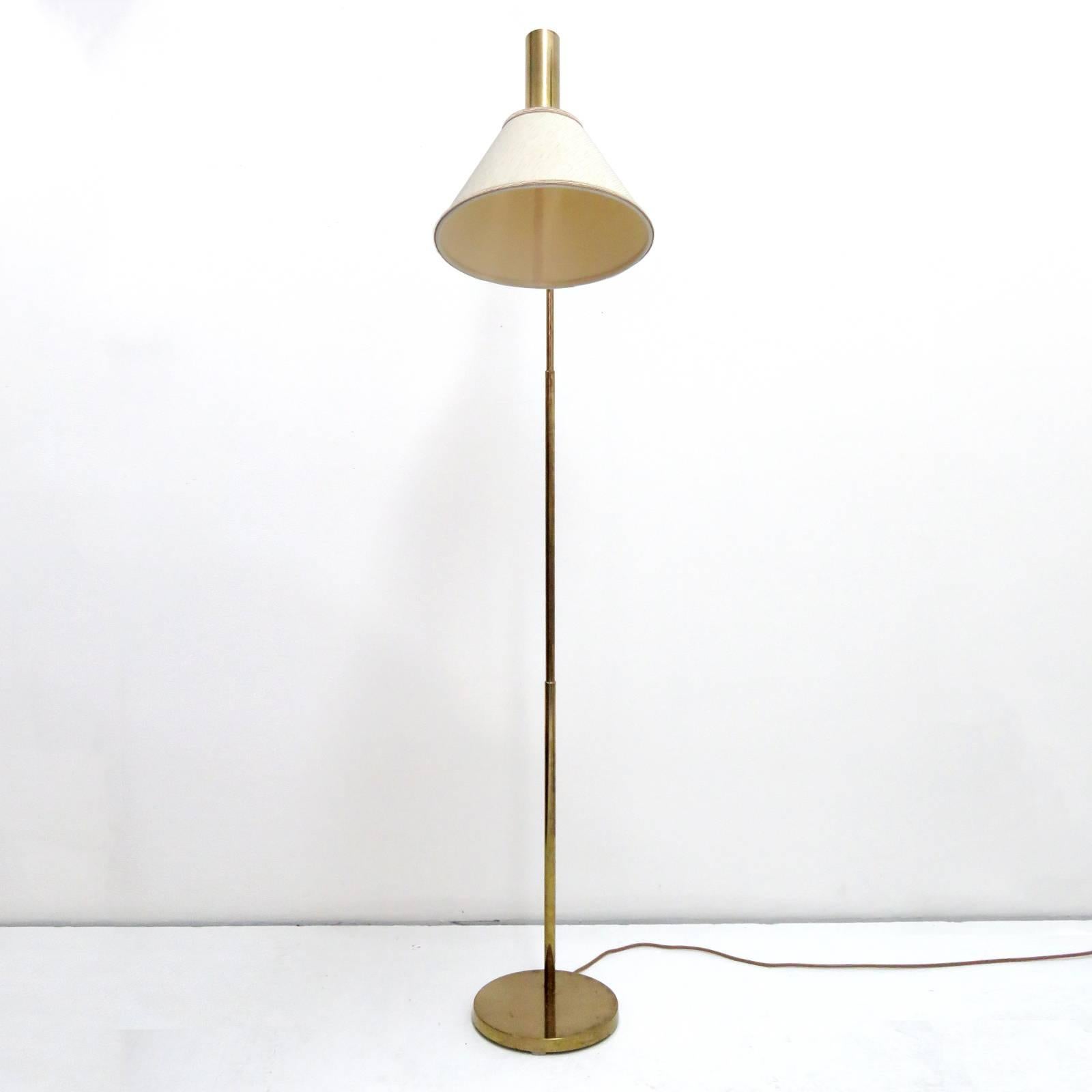 Scandinavian Modern Danish Brass Floor Lamp by Bergboms