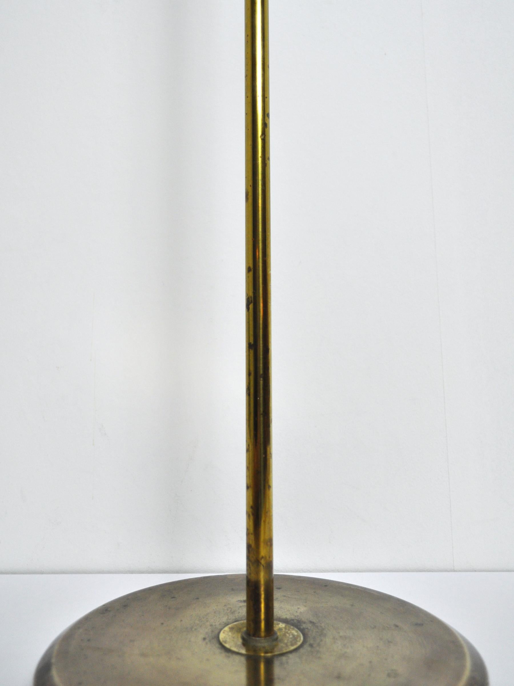20th Century Danish Brass Floor Lamp with Le Klint Shade For Sale