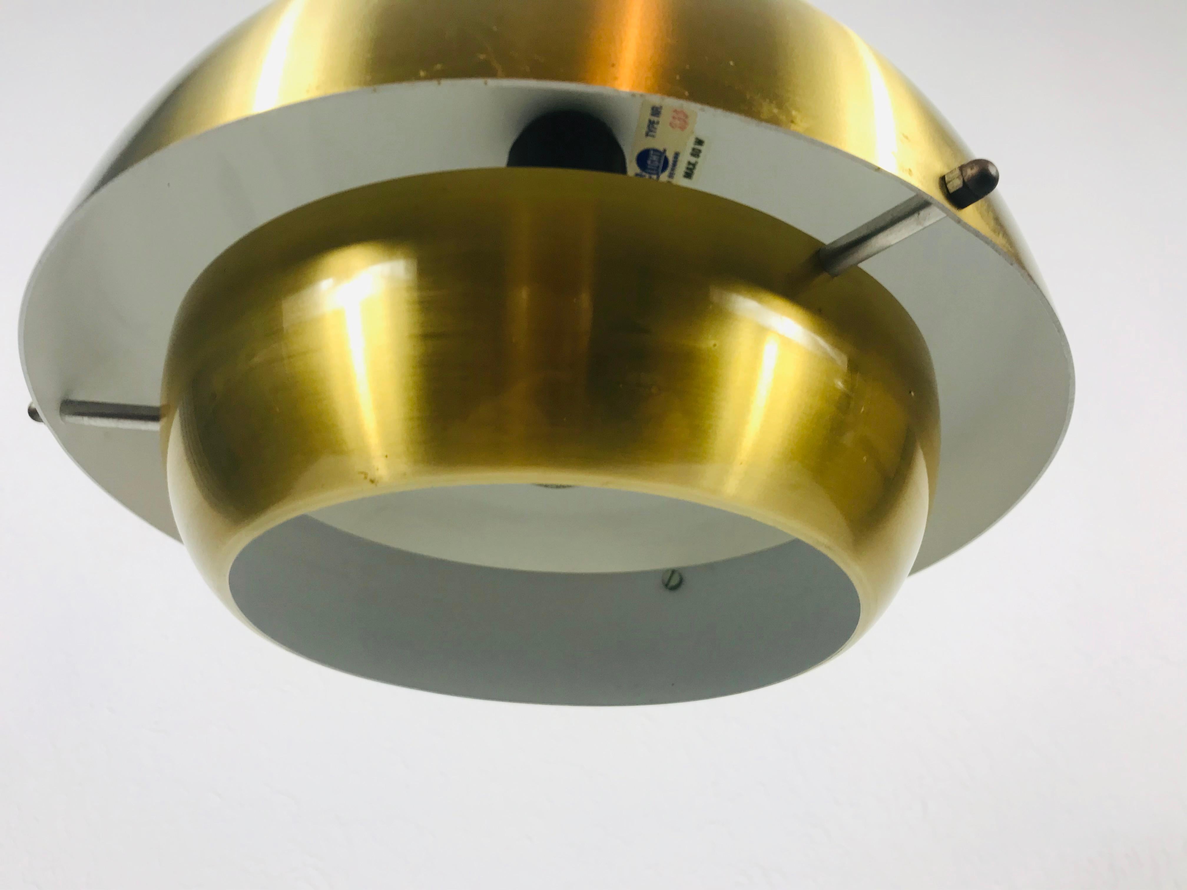 Late 20th Century Danish Brass Metal Pendant Lamp by Super Light, 1970s