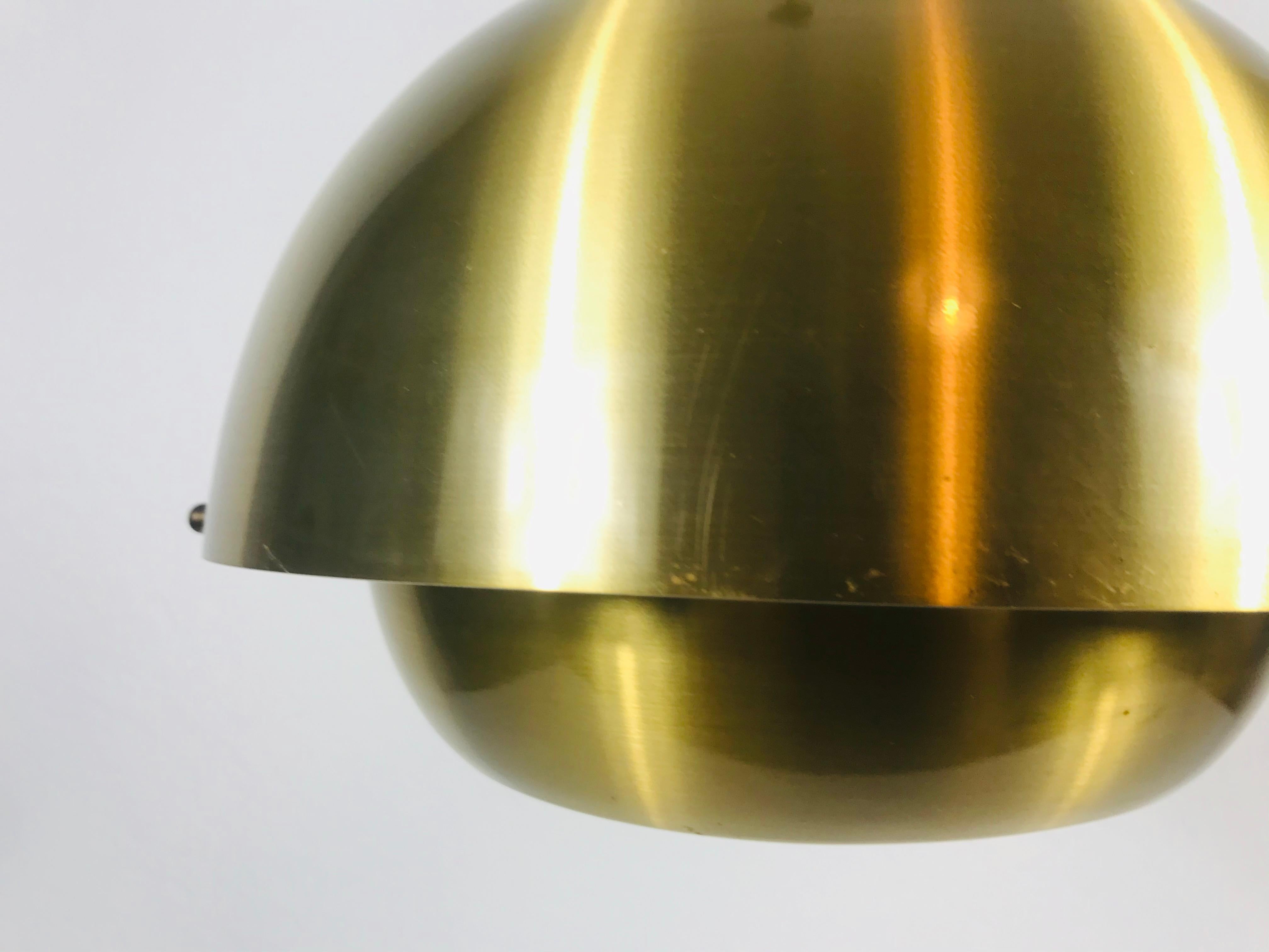 Danish Brass Metal Pendant Lamp by Super Light, 1970s 3