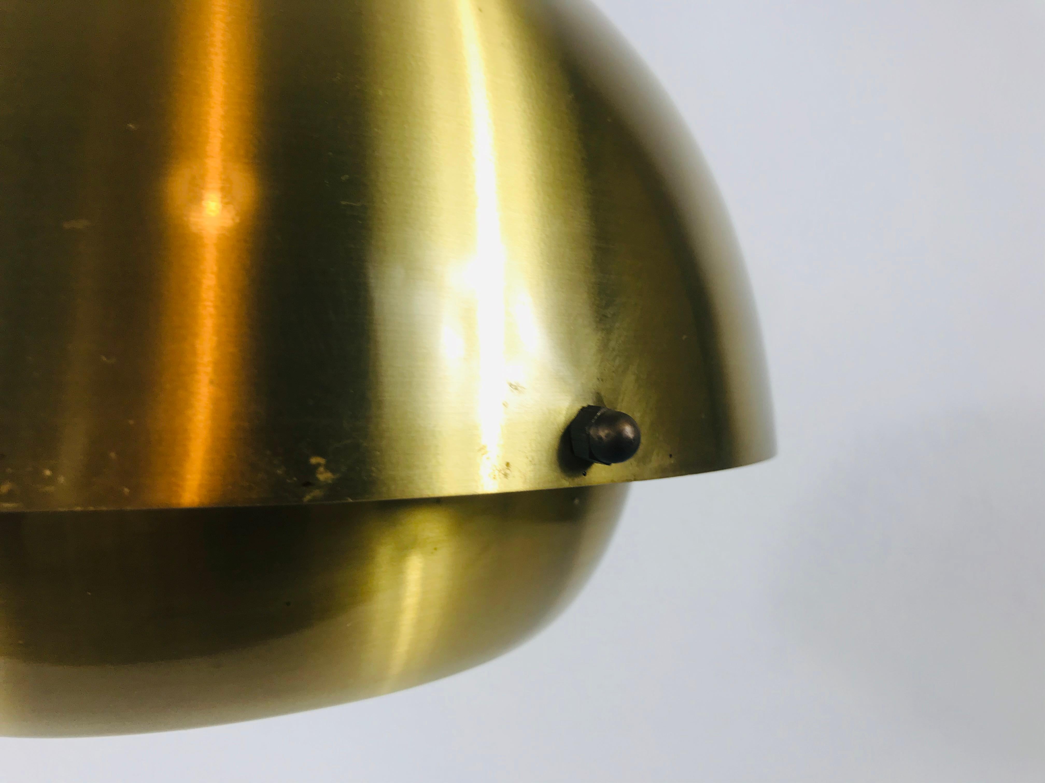 Danish Brass Metal Pendant Lamp by Super Light, 1970s 4