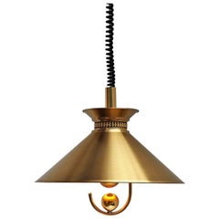 Danish Brass Pendant by Company Frandsen, Vintage Midcentury Design, 1970s