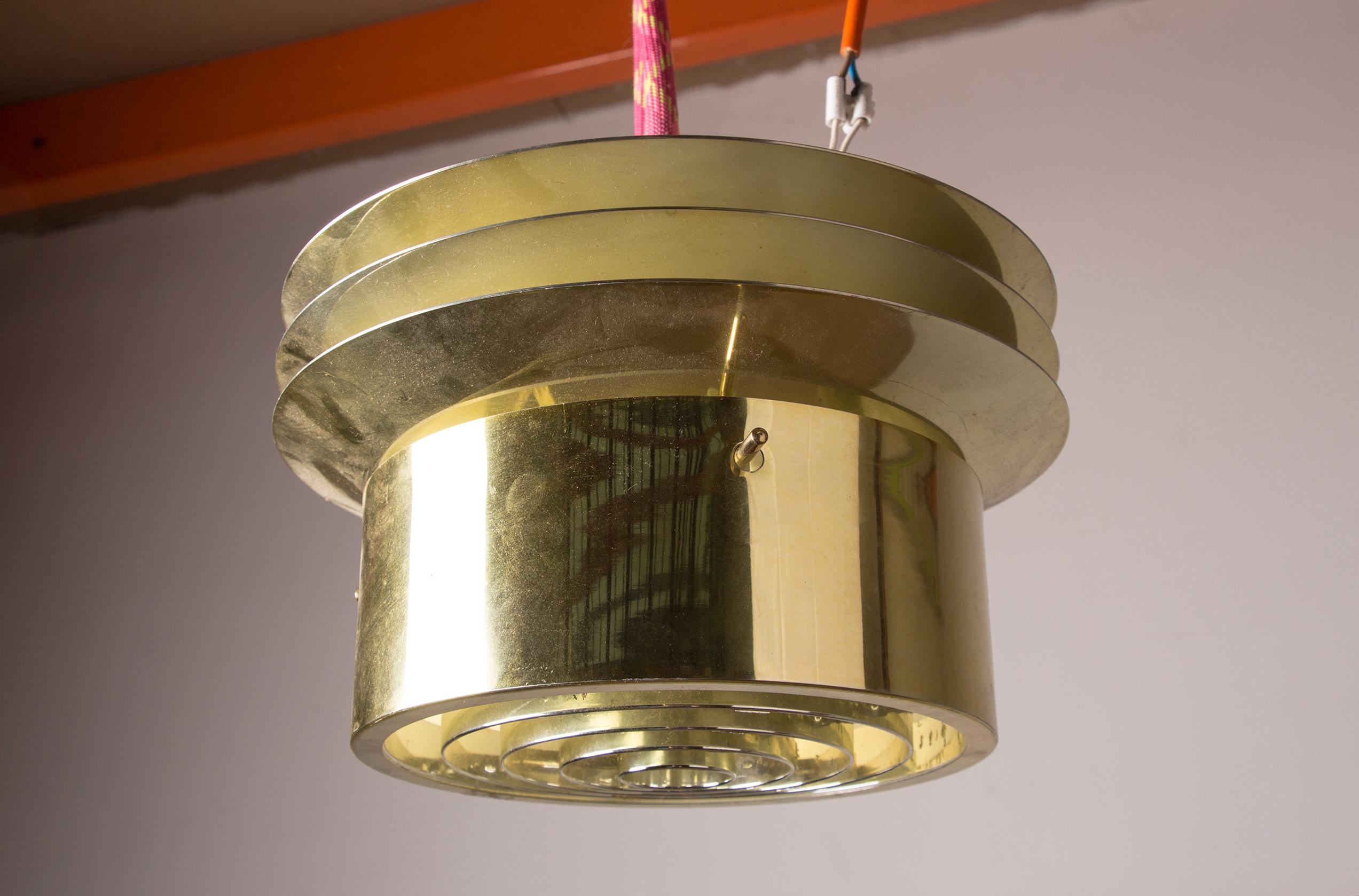Mid-20th Century Danish Brass Pendant Lamp model T742 by Hans Agne Jakobson 1960. For Sale
