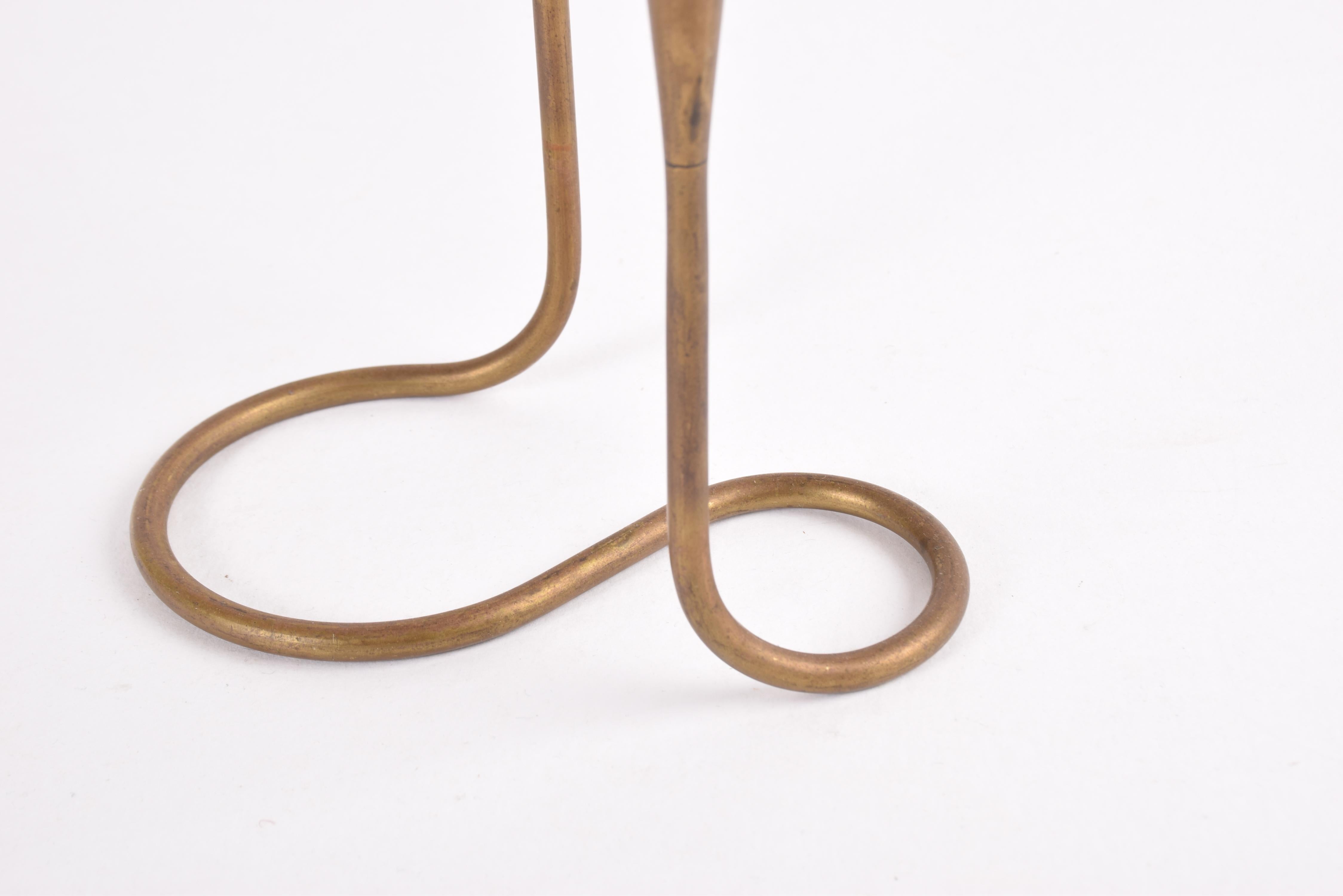 Danish Brass Serpentine Double Candlestick for Illums Bolighus 1960s 1
