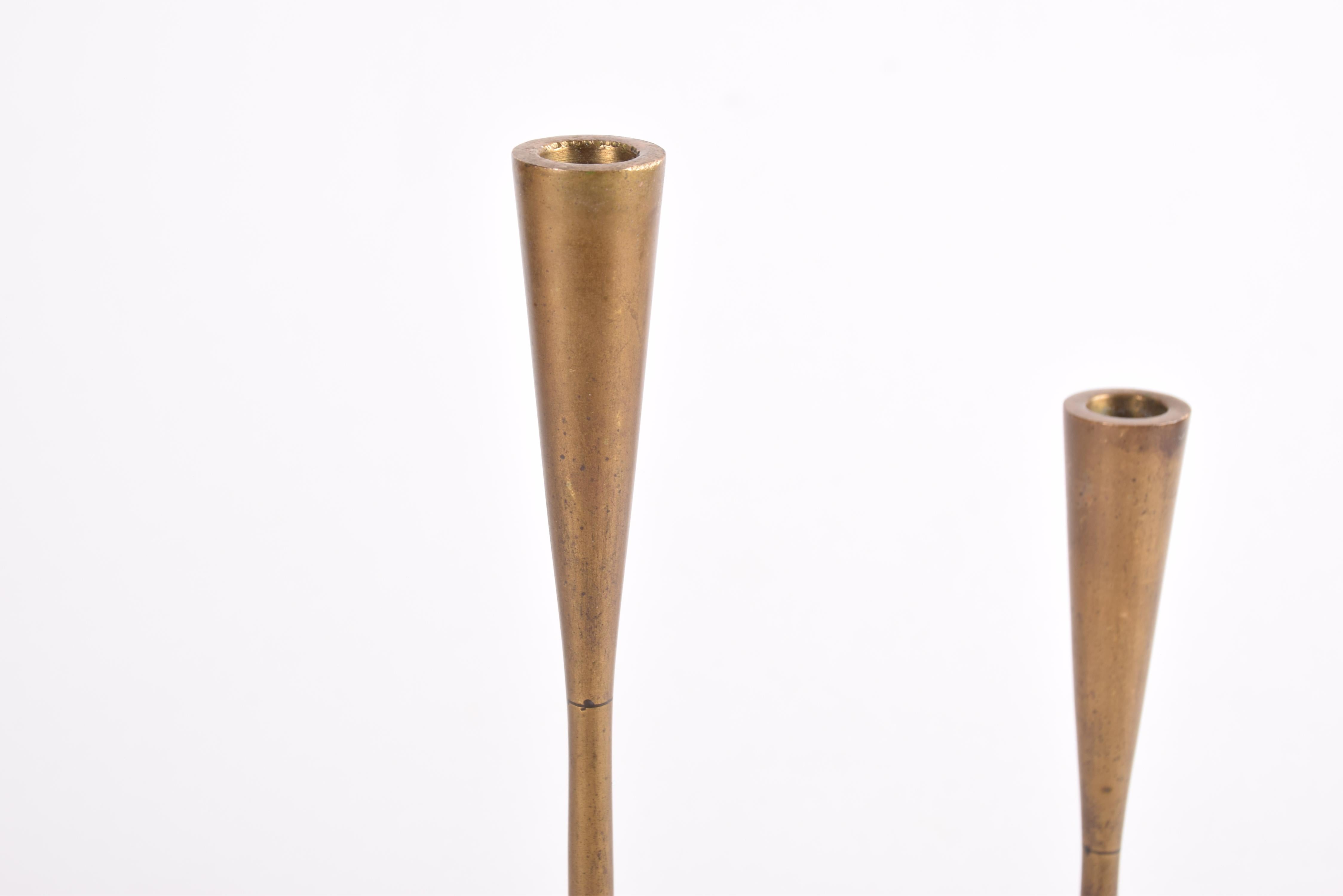 Danish Brass Serpentine Double Candlestick for Illums Bolighus 1960s 2