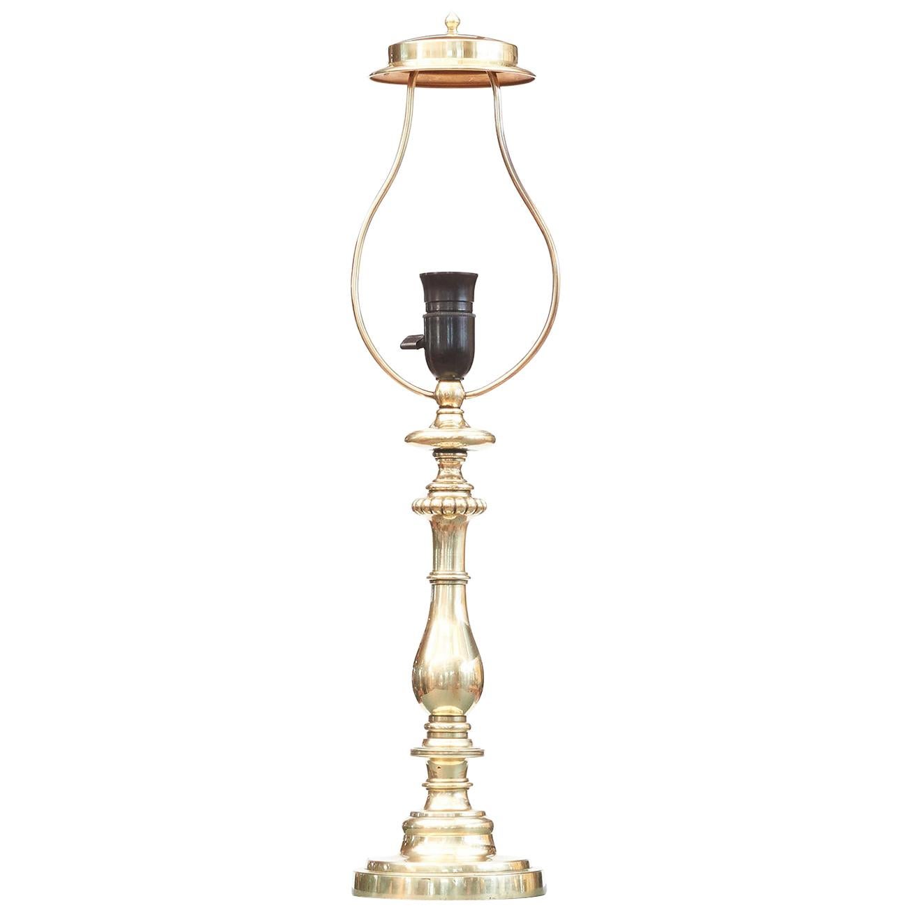 Danish Brass Table Lamp For Sale