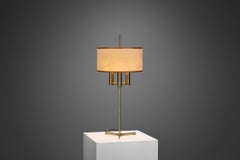 Danish Brass Table Lamp with Tripod Base, Denmark 20th Century
