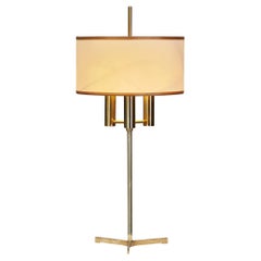Danish Brass Table Lamp with Tripod Base, Denmark 20th Century