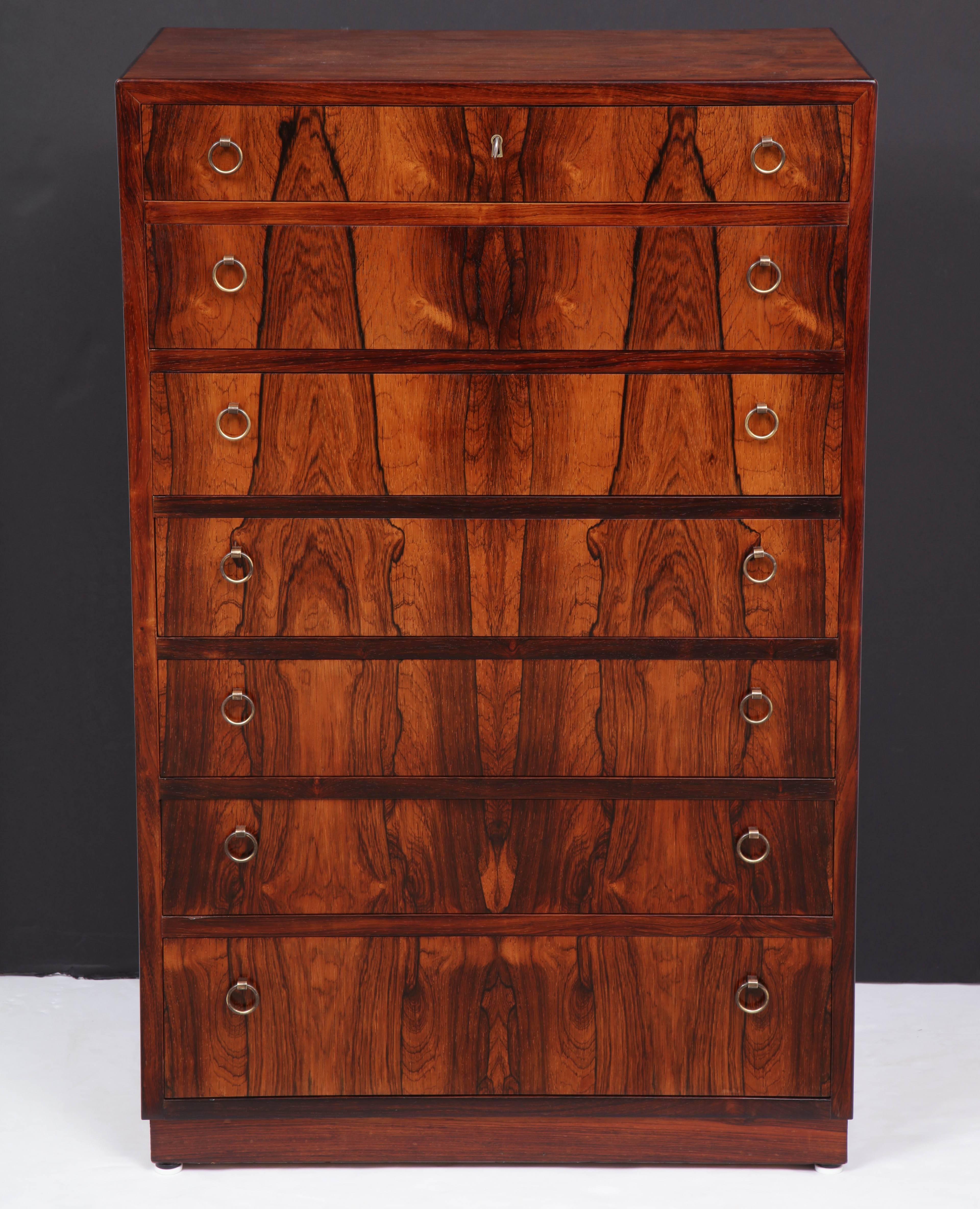 Danish Brazilian Rosewood Chest of Drawers, circa 1940s 4