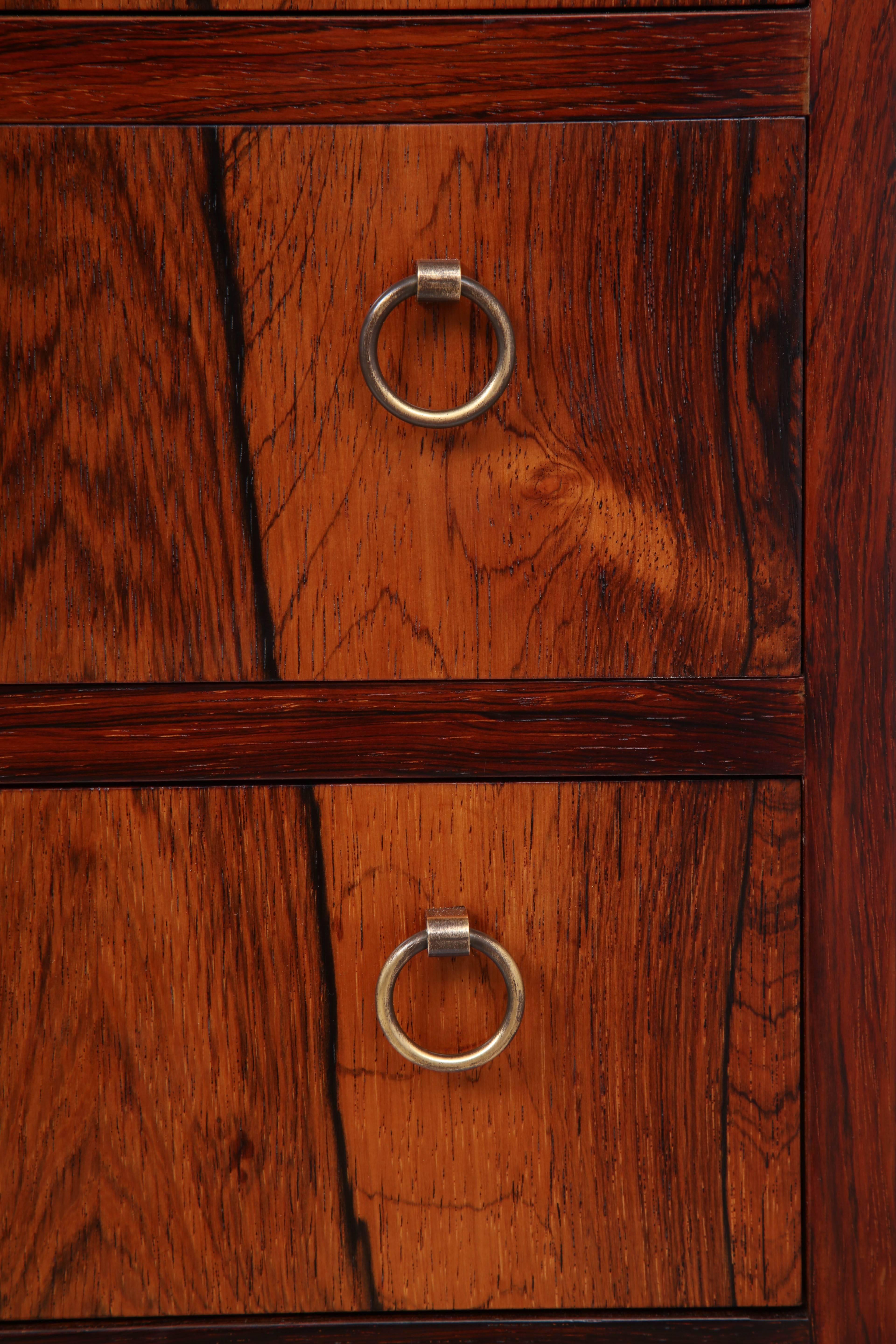 Danish Brazilian Rosewood Chest of Drawers, circa 1940s In Excellent Condition In New York, NY