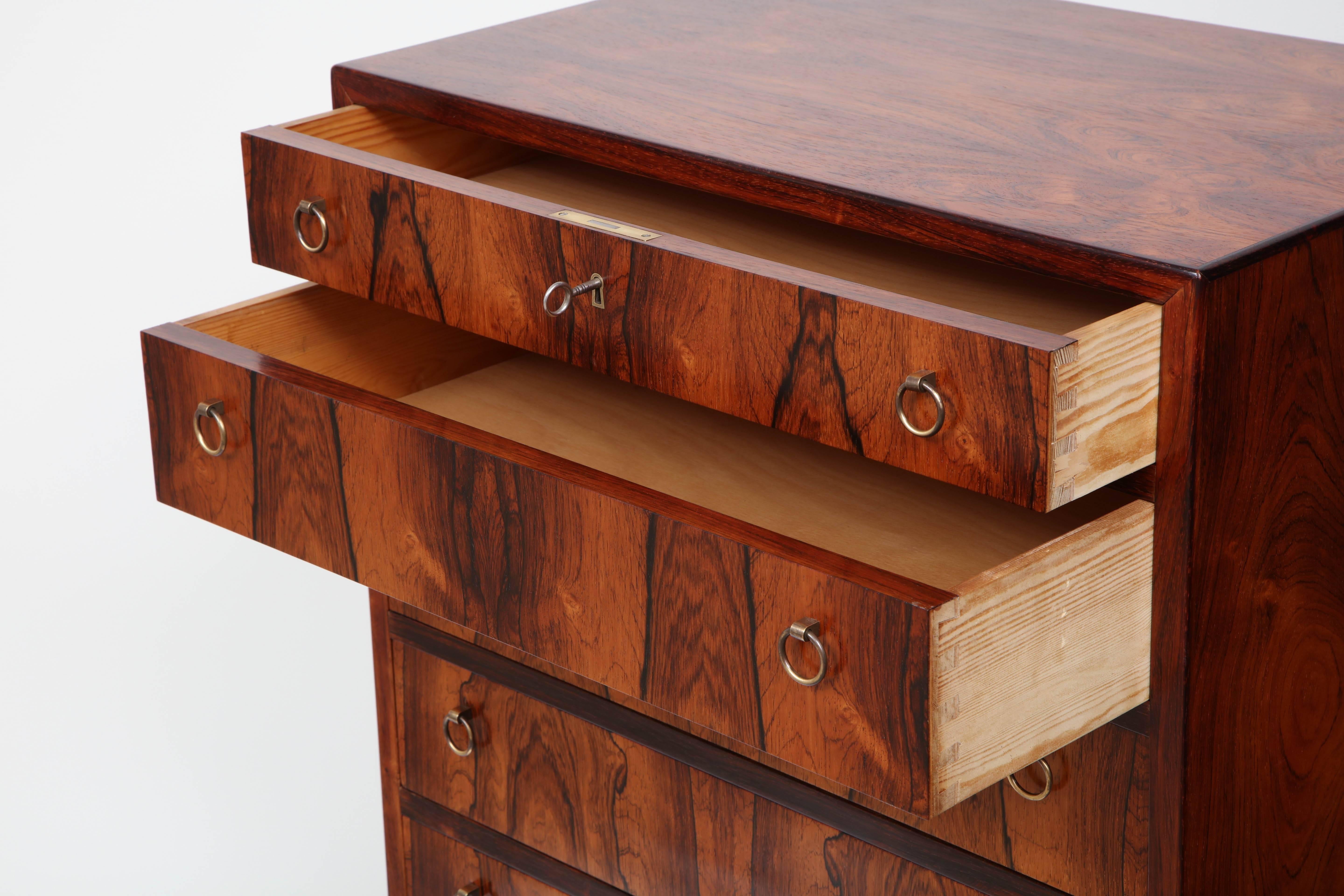 Mid-20th Century Danish Brazilian Rosewood Chest of Drawers, circa 1940s