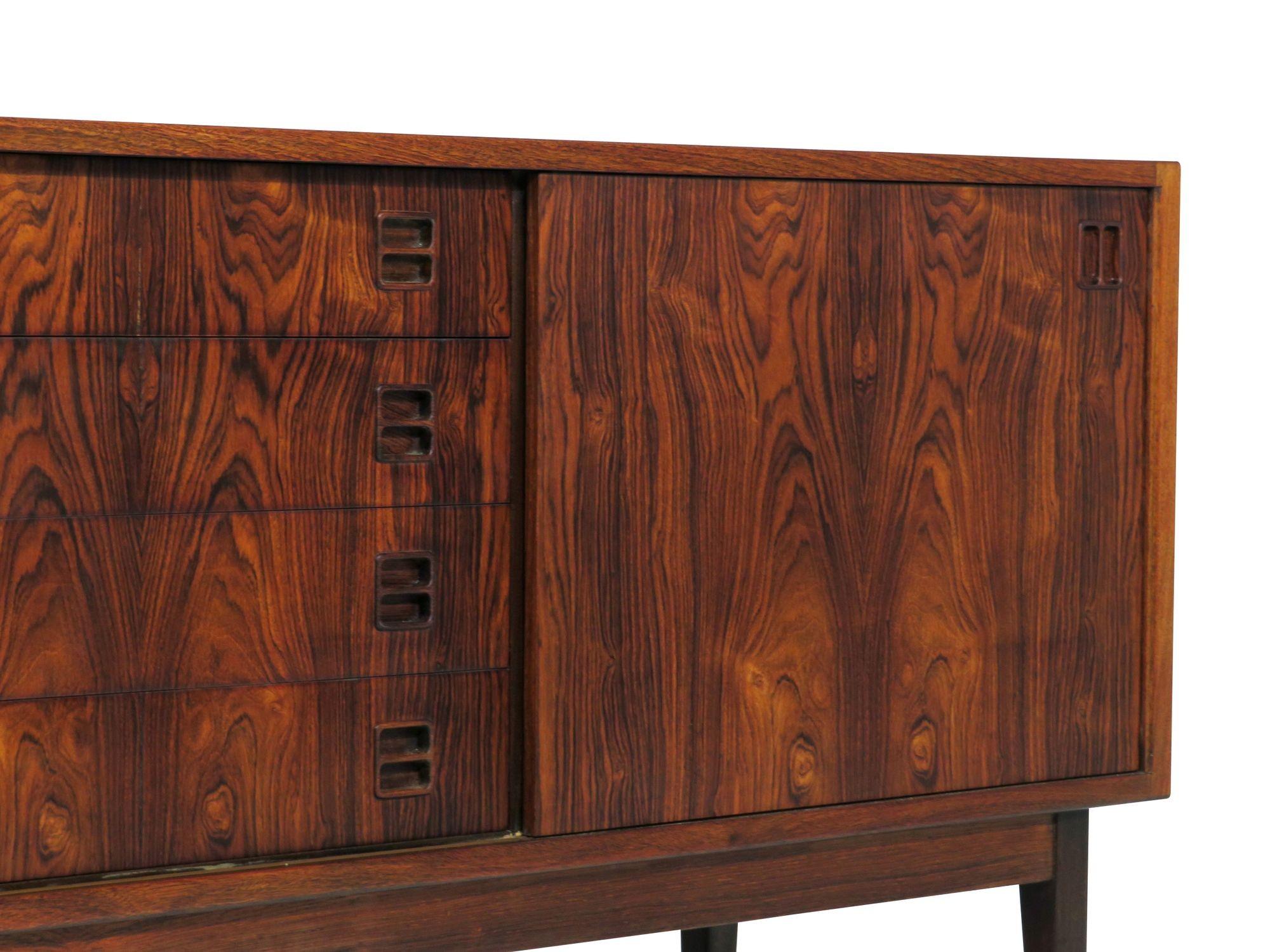 Danish Brazilian Rosewood Credenza Sideboard In Excellent Condition In Oakland, CA