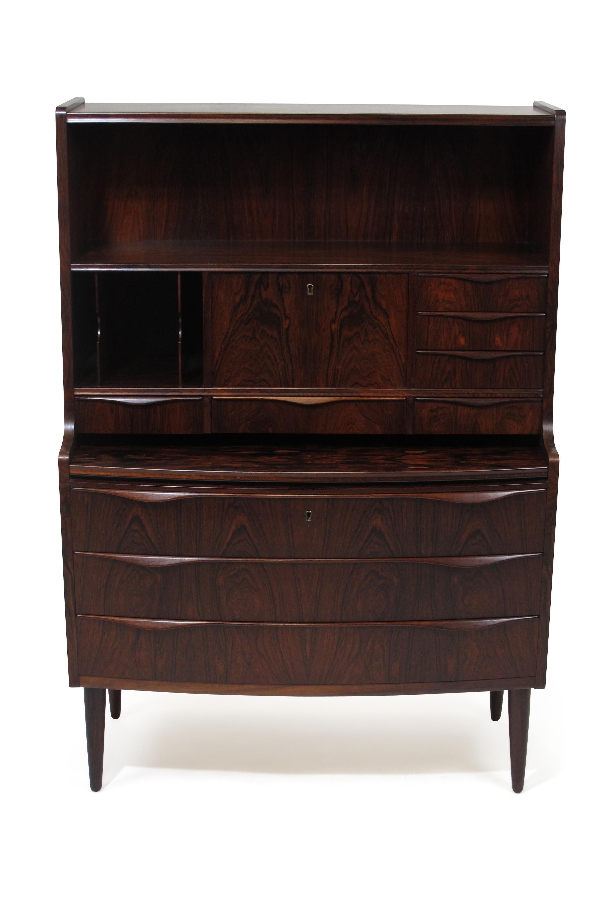 Oiled Danish Brazilian Rosewood Secretary Desk