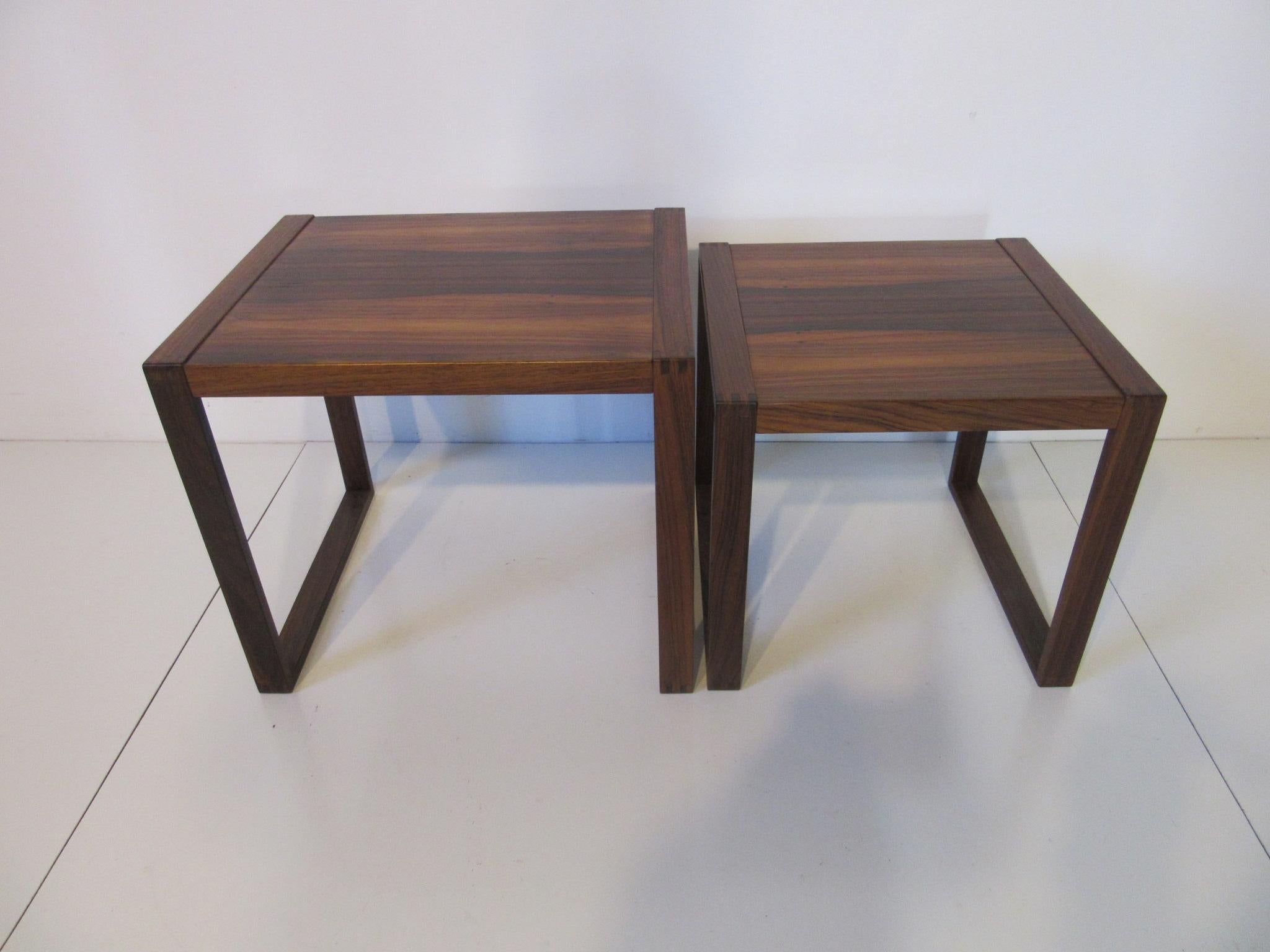 Danish Brazilian Rosewood Side Tables In Good Condition In Cincinnati, OH