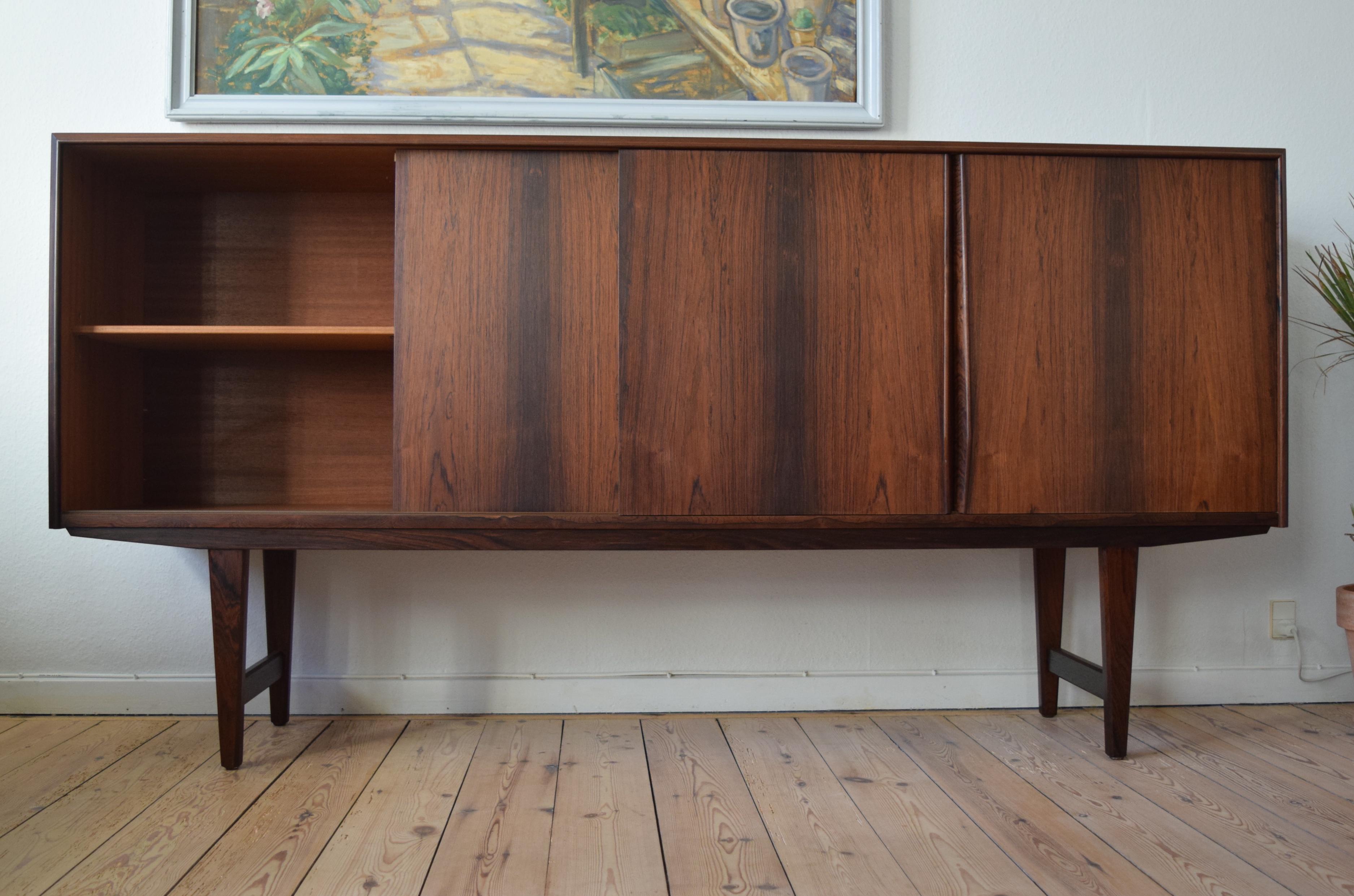 Mid-Century Modern Danish Brazilian Rosewood Sideboard by E.W. Bach for Sejling Skabe, 1960s For Sale