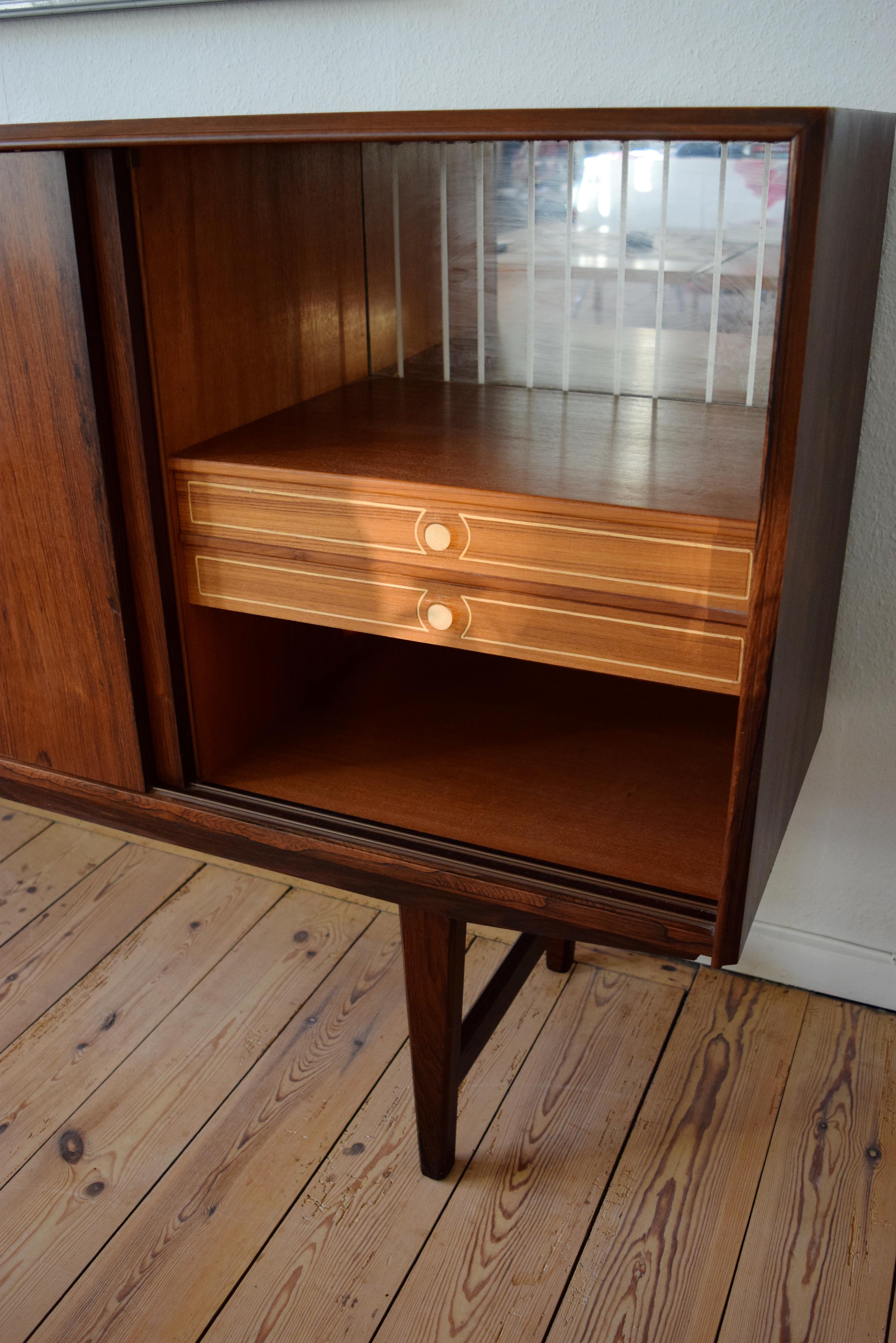 Mid-20th Century Danish Brazilian Rosewood Sideboard by E.W. Bach for Sejling Skabe, 1960s For Sale