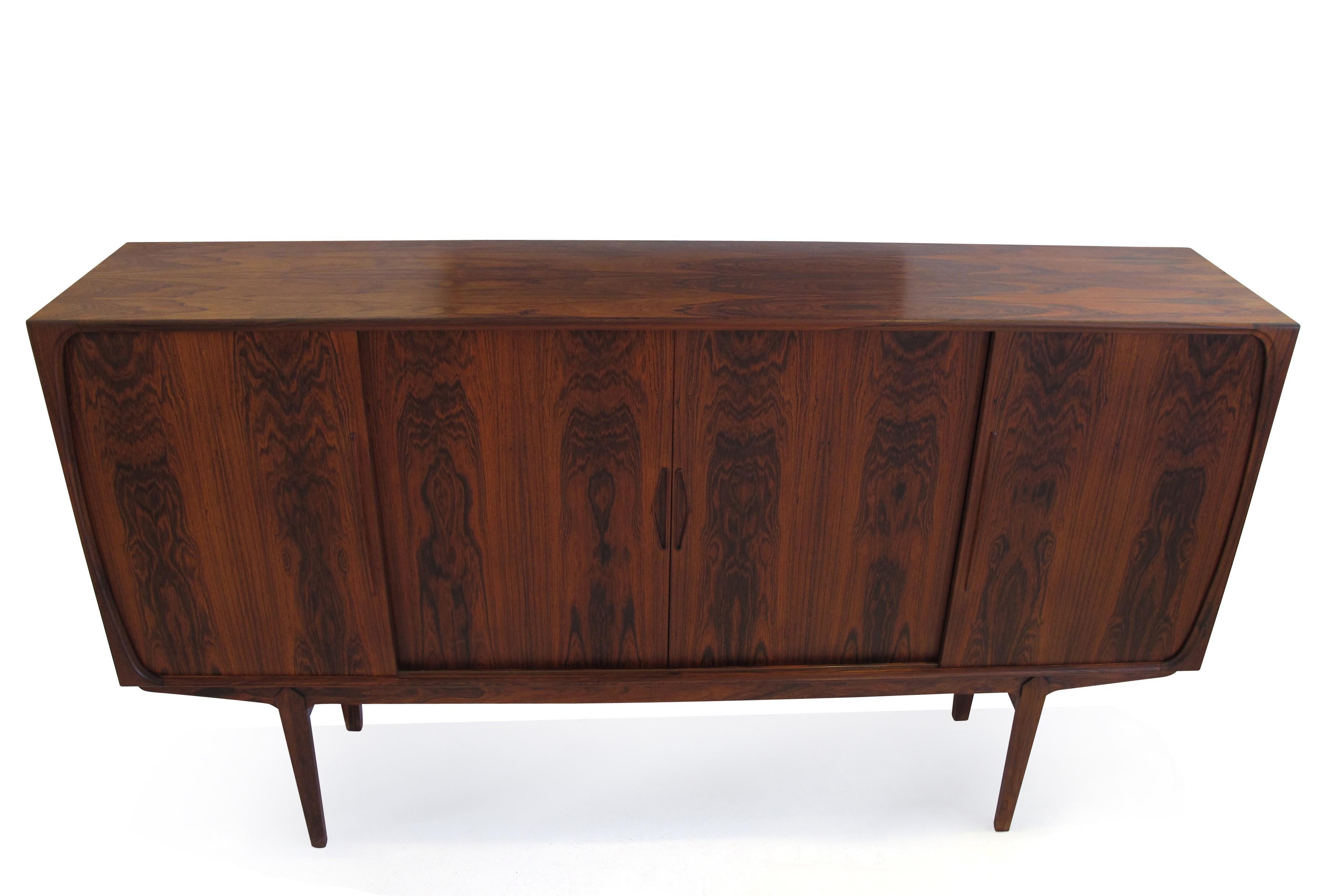 Danish Brazilian Rosewood Sideboard with Center Bar For Sale 3