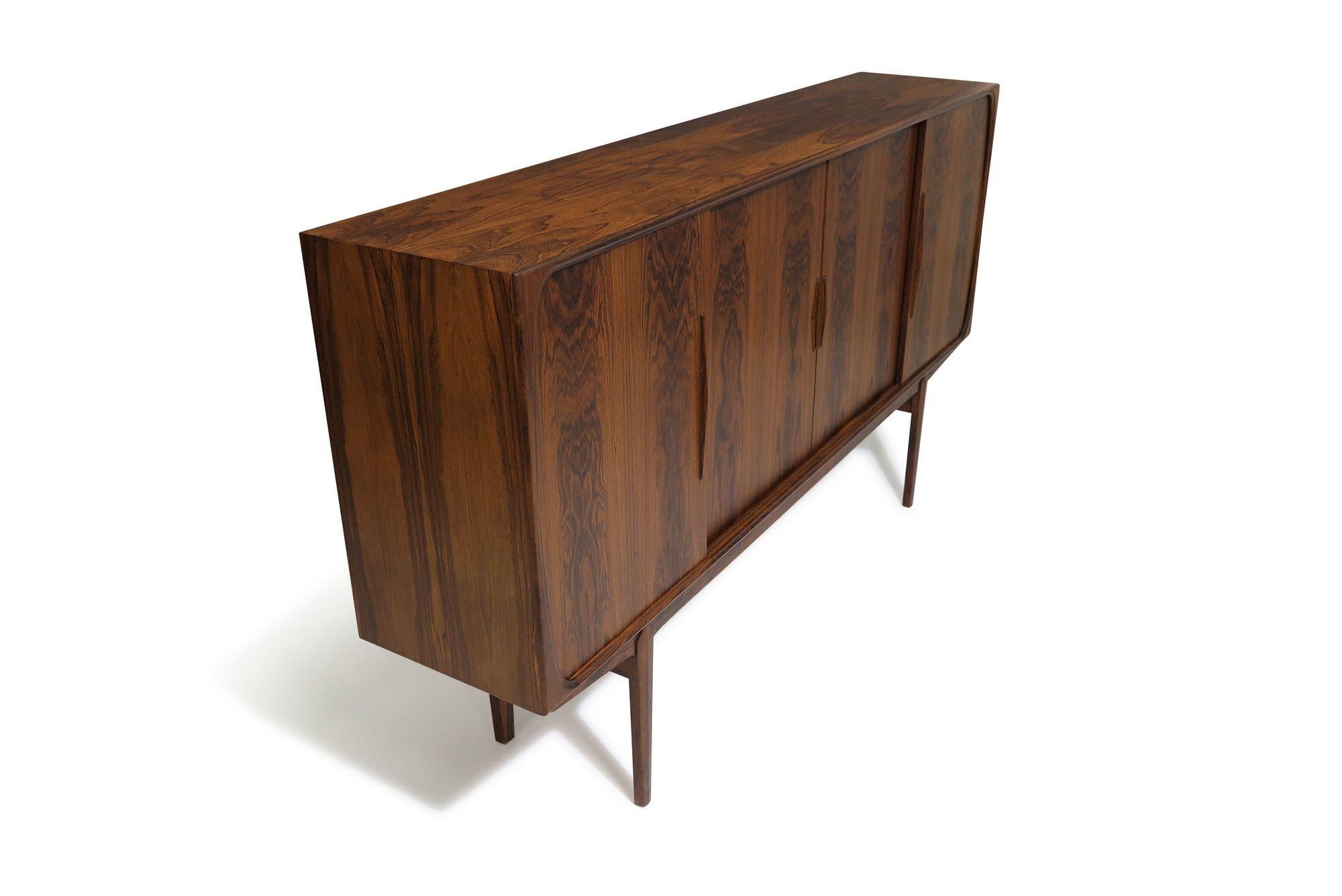 Danish Brazilian Rosewood Sideboard with Center Bar For Sale 5