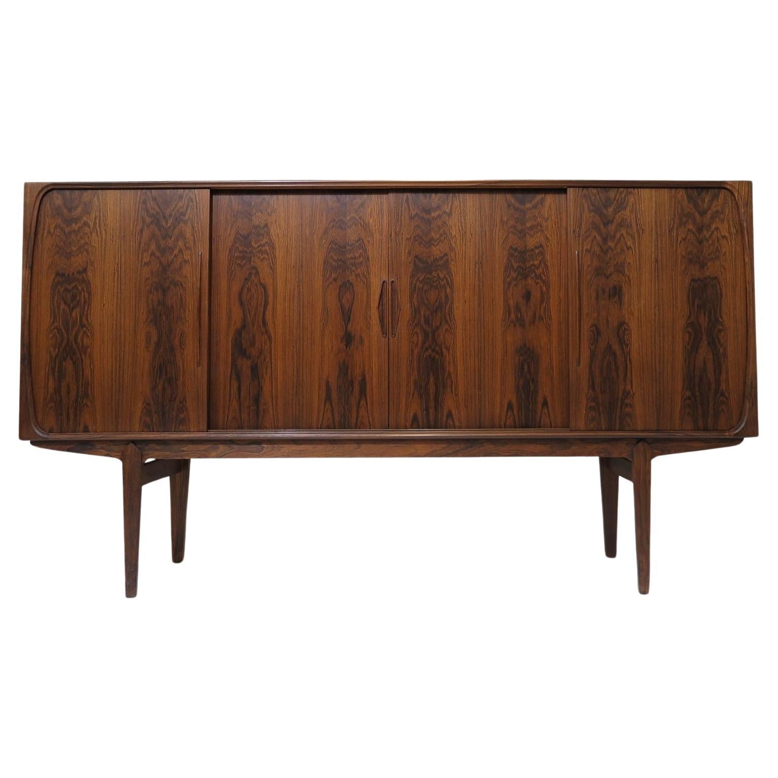 Danish Brazilian Rosewood Sideboard with Center Bar For Sale