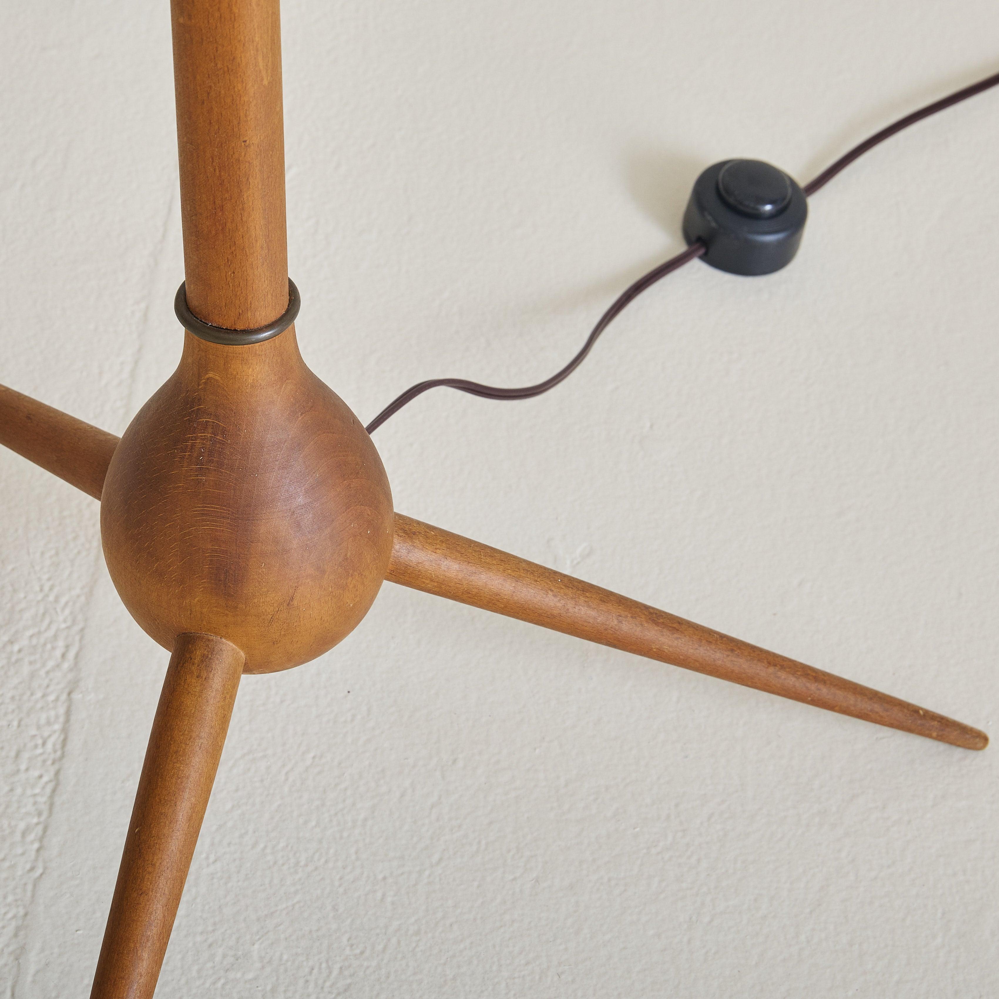 Mid-20th Century Danish 'Bridge' Floor Lamp by Severin Hansen for Haslev Møbelsnedkeri, 1950s For Sale