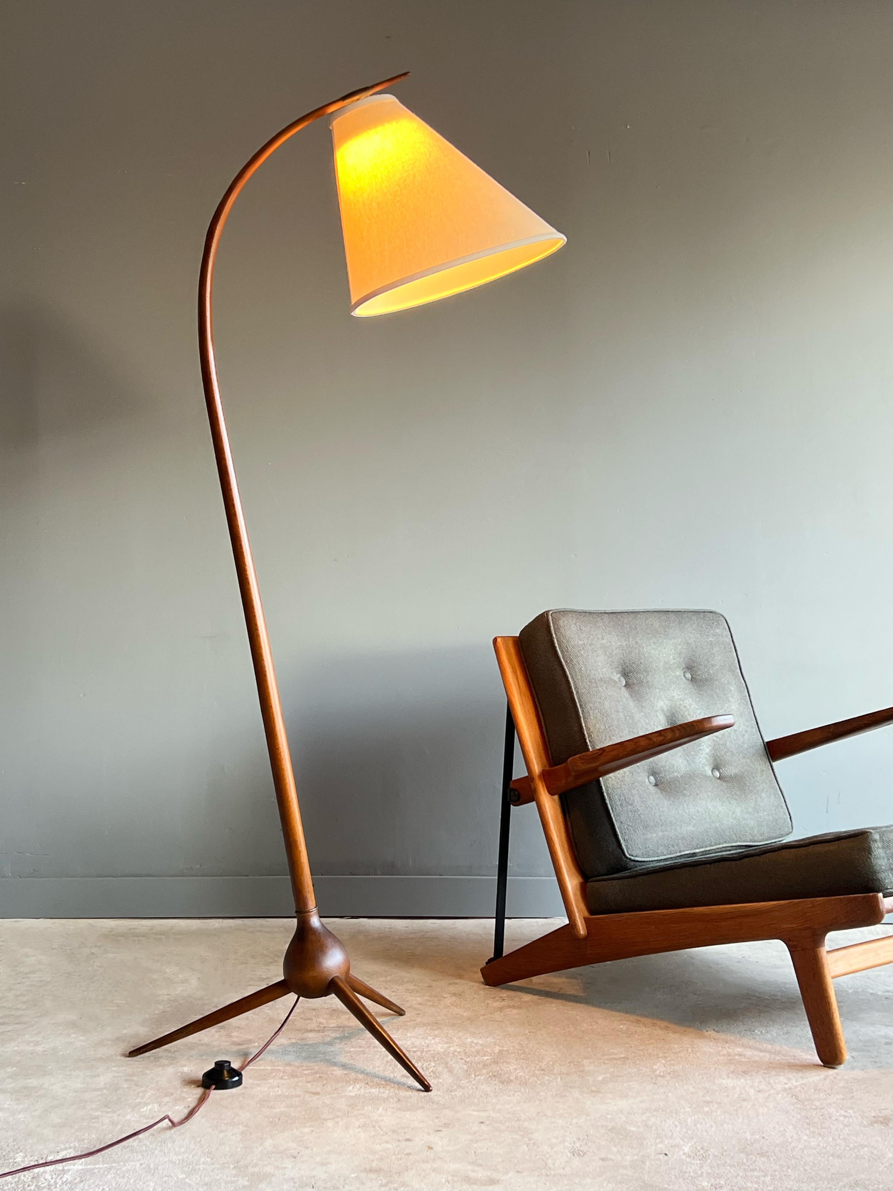 Danish “Bridge” Floor Lamp Designed by Severin Hansen Jr for Haslev Möbler 2