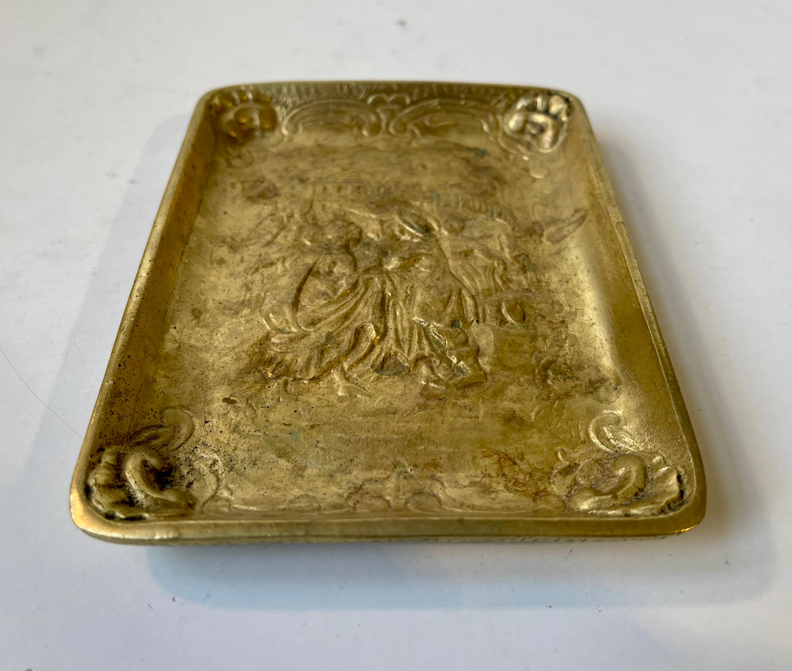 Mid-20th Century Danish Bronze Ashtray with H. C. Andersen 's 'The Pig Boy', 1930s For Sale