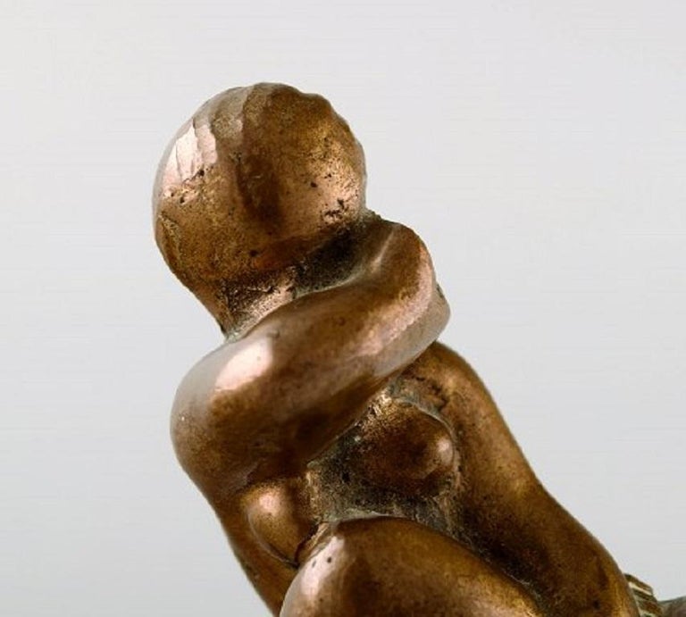 Danish Bronze Sculptor, a Pair of Patinated Bronze Figures, Naked Women For Sale 2