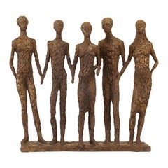 Danish Bronze Sculpture "The Five" by Hanne Warming, Born 1939
