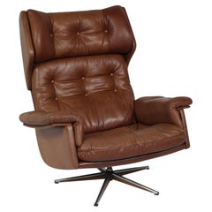 Vintage Danish Brown  Leather Armchair, 1960s