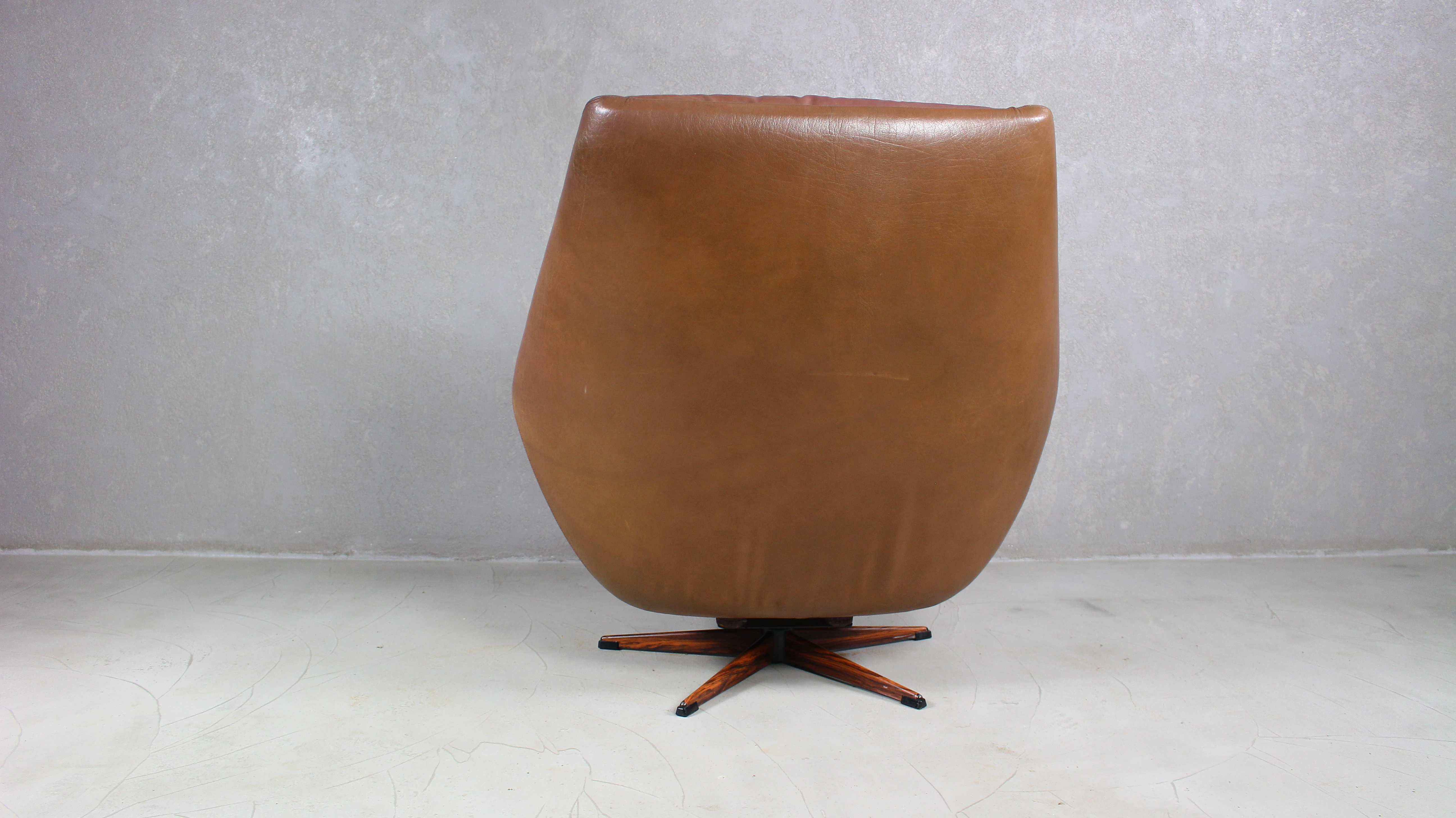Danish Brown Leather Lounge Chair by Erhardsen & Andersen, 1970s 4