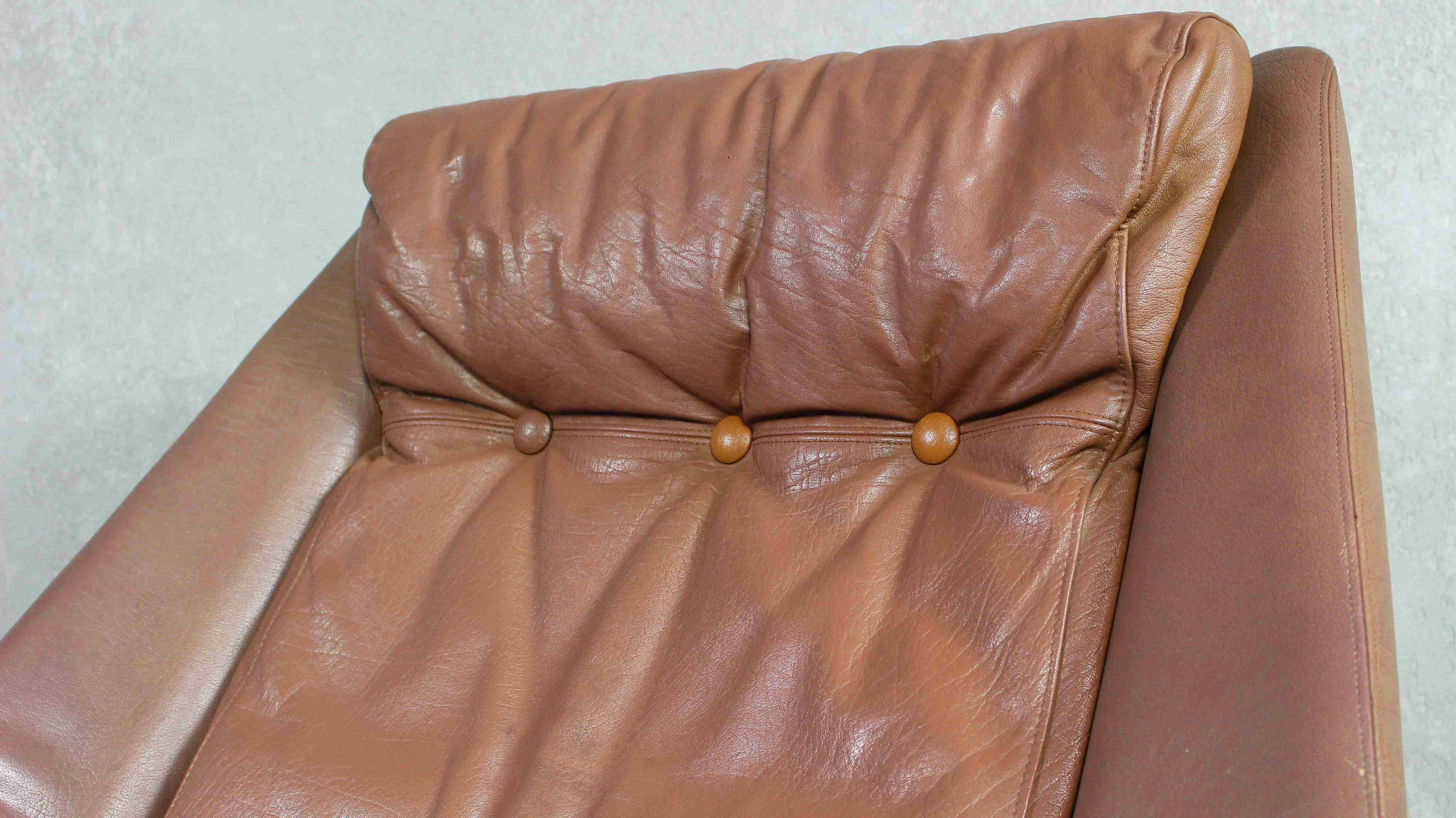 Danish Brown Leather Lounge Chair by Erhardsen & Andersen, 1970s 8