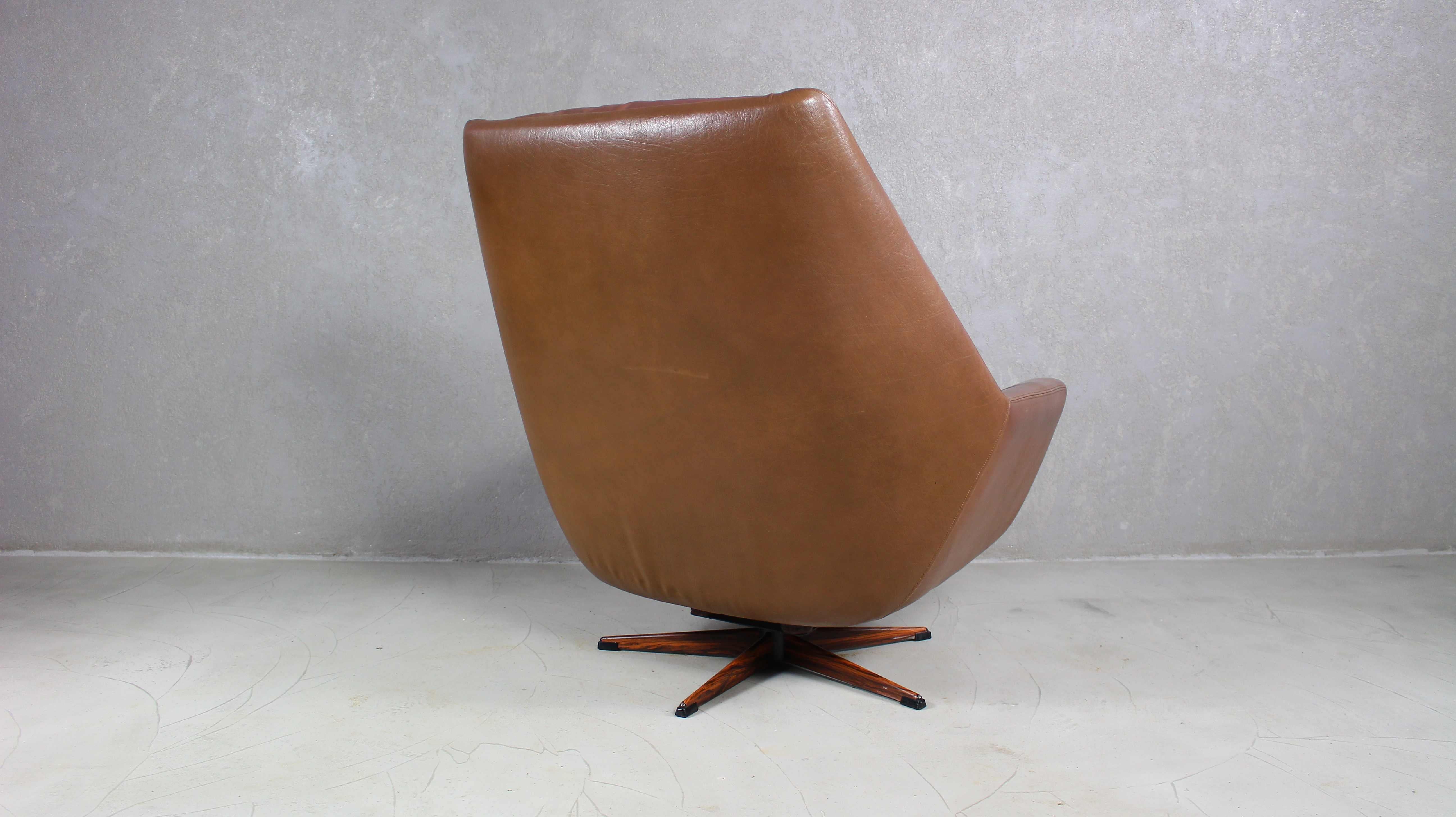 Danish Brown Leather Lounge Chair by Erhardsen & Andersen, 1970s 3