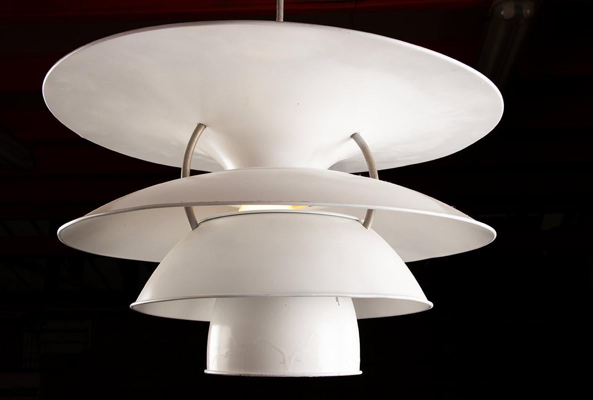 Danish brushed metal pendant light, 