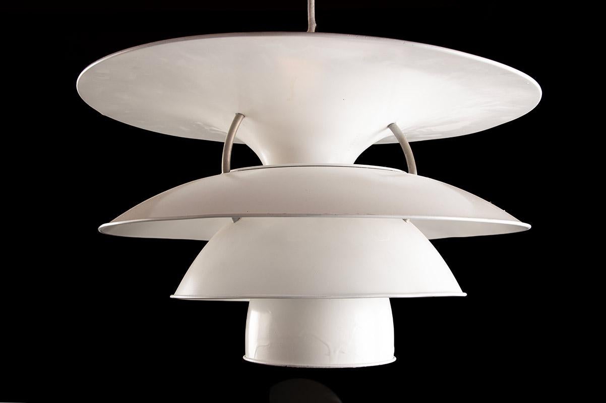 Danish brushed metal pendant light, 