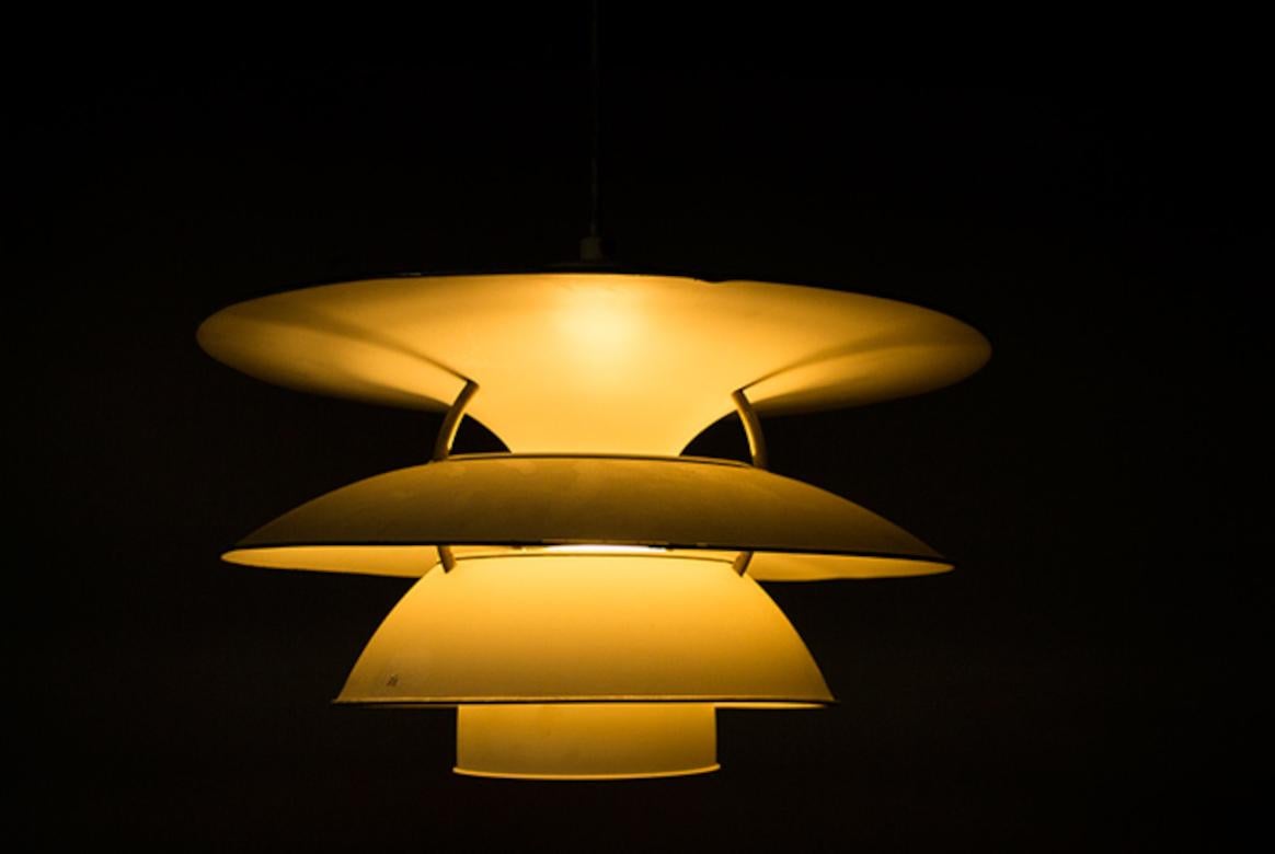 Danish brushed metal pendant light, model PH 6 ½ -6V by Poul Henningsen. For Sale 4
