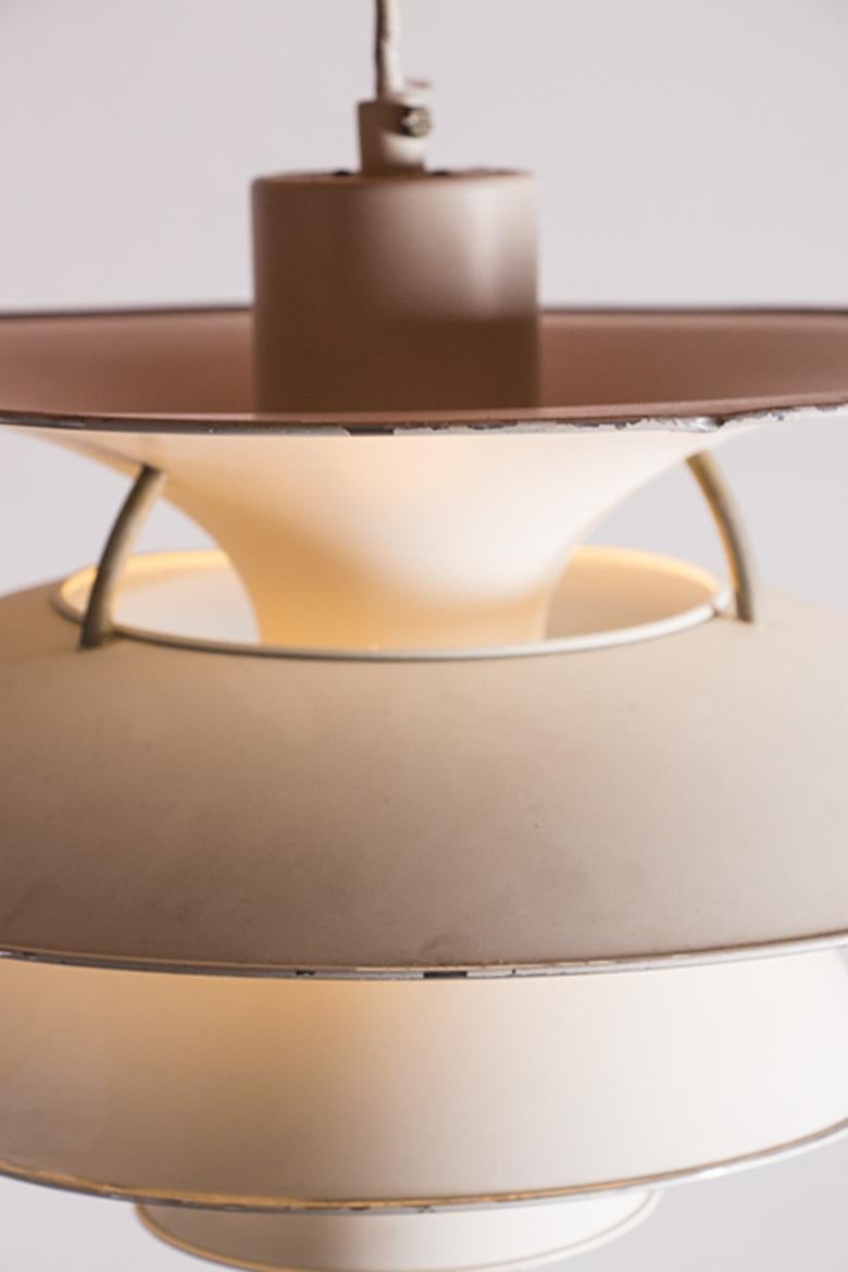 Danish brushed metal pendant light, model PH 6 ½ -6V by Poul Henningsen. For Sale 10