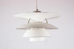 Danish brushed metal pendant light, model PH 6 ½ -6V by Poul Henningsen.