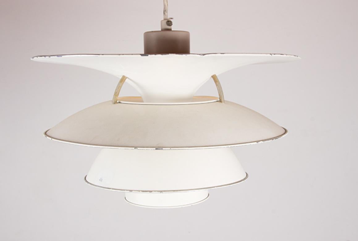 Danish brushed metal pendant light, model PH 6 ½ -6V by Poul Henningsen. For Sale 14