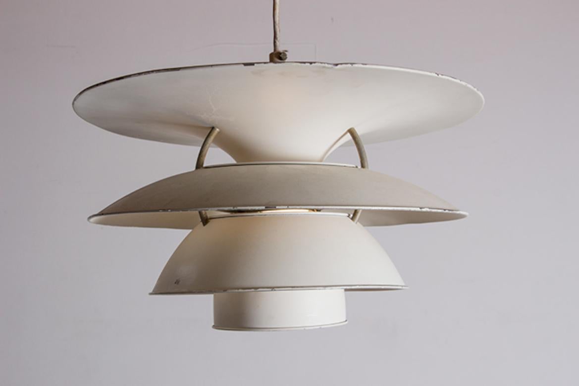 Late 20th Century Danish brushed metal pendant light, model PH 6 ½ -6V by Poul Henningsen. For Sale