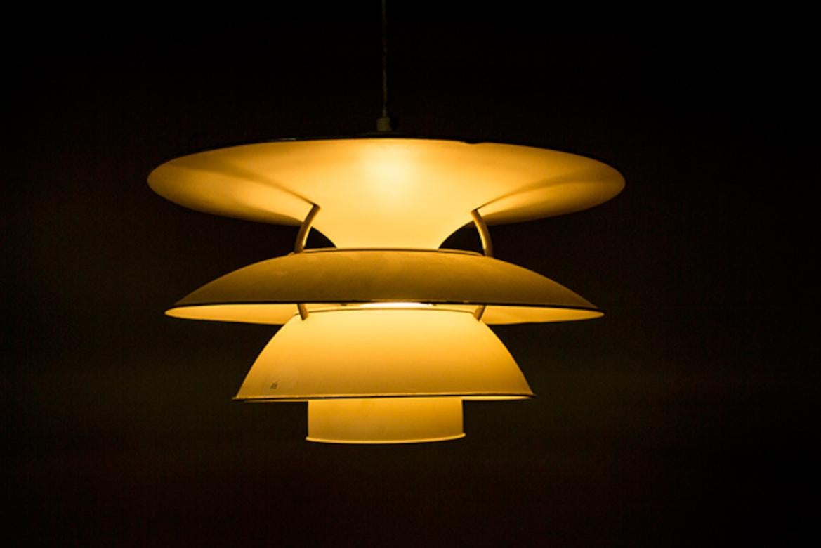 Danish brushed metal pendant light, model PH 6 ½ -6V by Poul Henningsen. For Sale 3