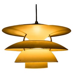 Lámpara colgante danesa de metal cepillado, modelo PH 6 ½ -6V de Poul Henningsen.