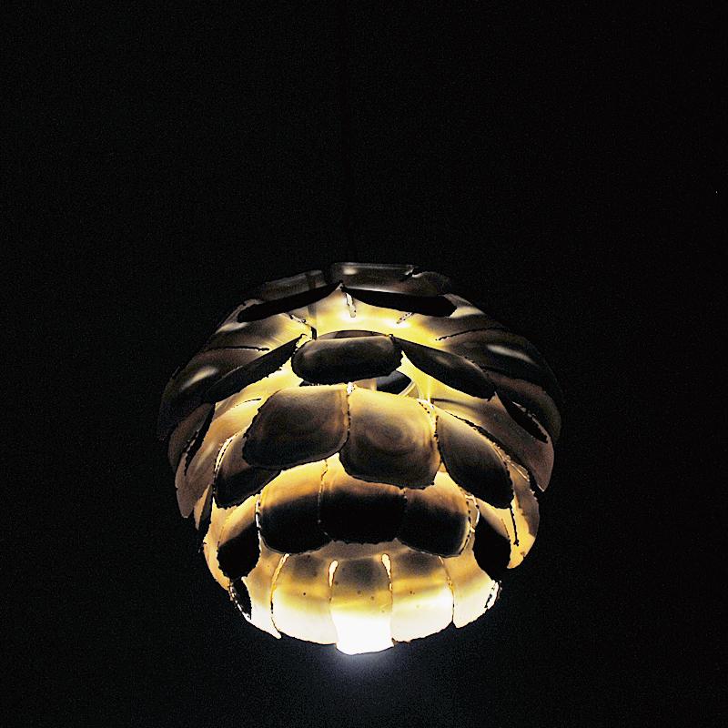 Danish Brutalist Brass Ceiling Lamp Artichoke by Svend Aage Holm-sørensen 1960s 1