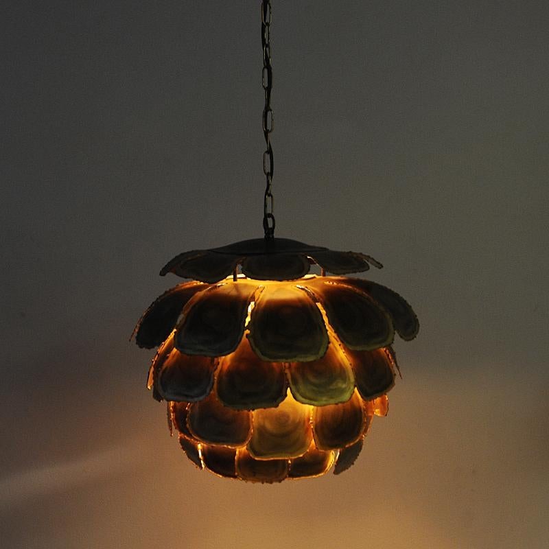 Danish Brutalist Brass Ceiling Lamp Artichoke by Svend Aage Holm-sørensen 1960s 2