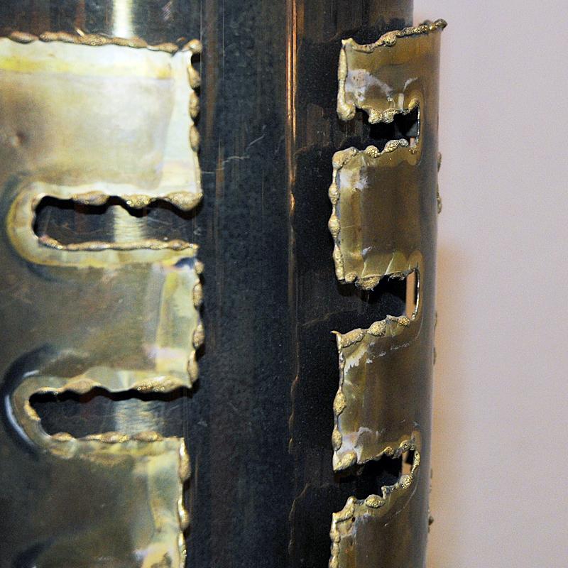 Danish Brutalist Brass cylinder pendants by Svend Aage Holm-Sørensen 1960s For Sale 1